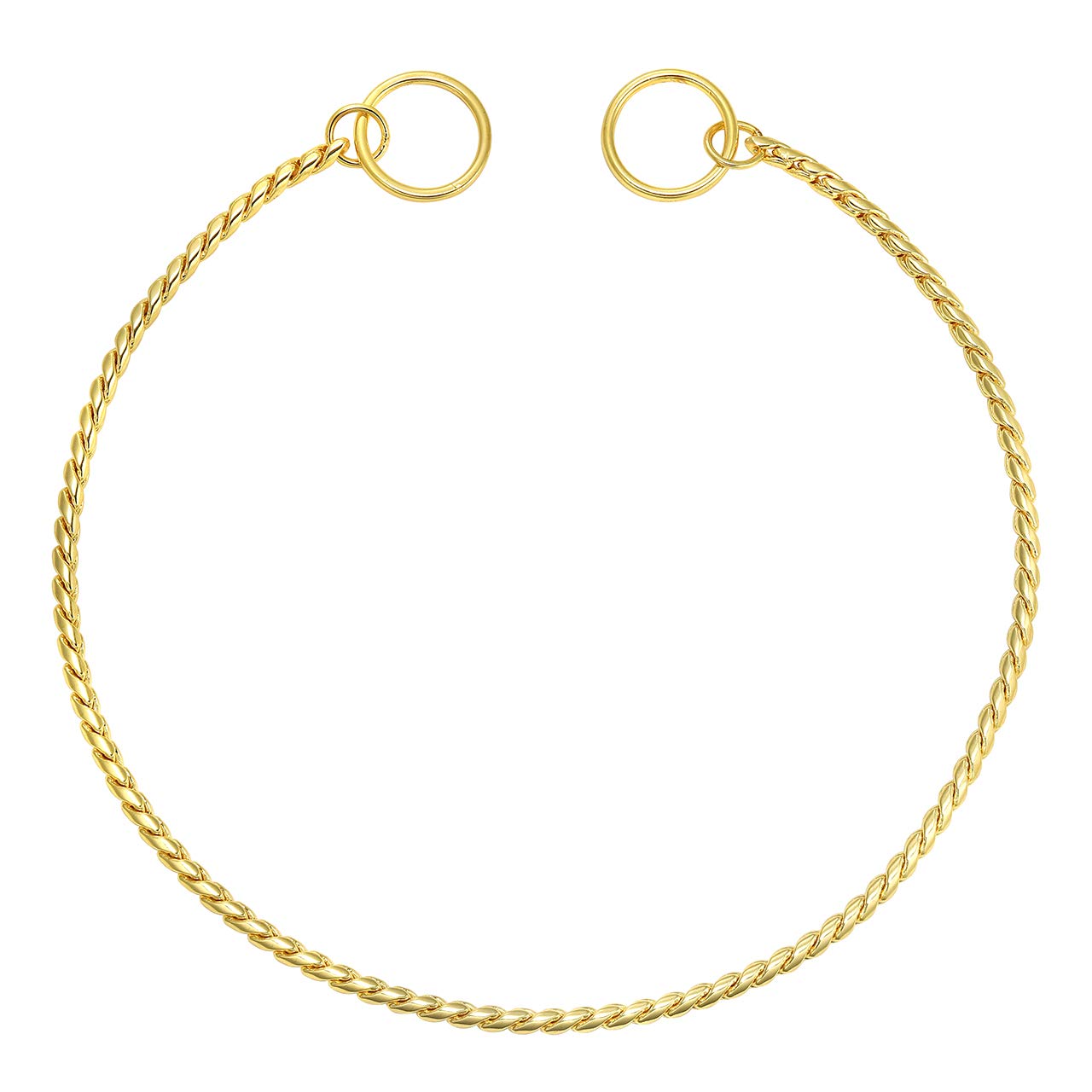 Mogoko Stainless Steel Dog Choke Chain Collar, Puppy Metal Snake Chain Pet Show Slip Collar Choker For Training Walking (Gold;24.0'*5.0Mm)
