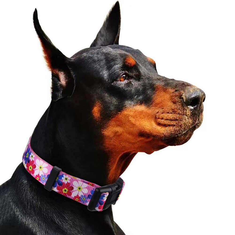 Rhea Rose Dog Collar Special Design Personalized Cute Girl Soft Collars Sunflower, Large