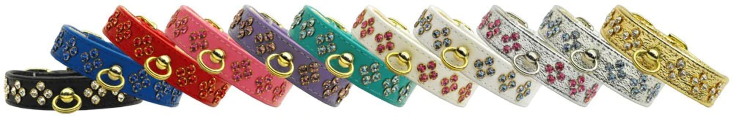 Dog, Puppy & Pet Collar, Tiara Rhinestone Pink w/Pink Stones 12