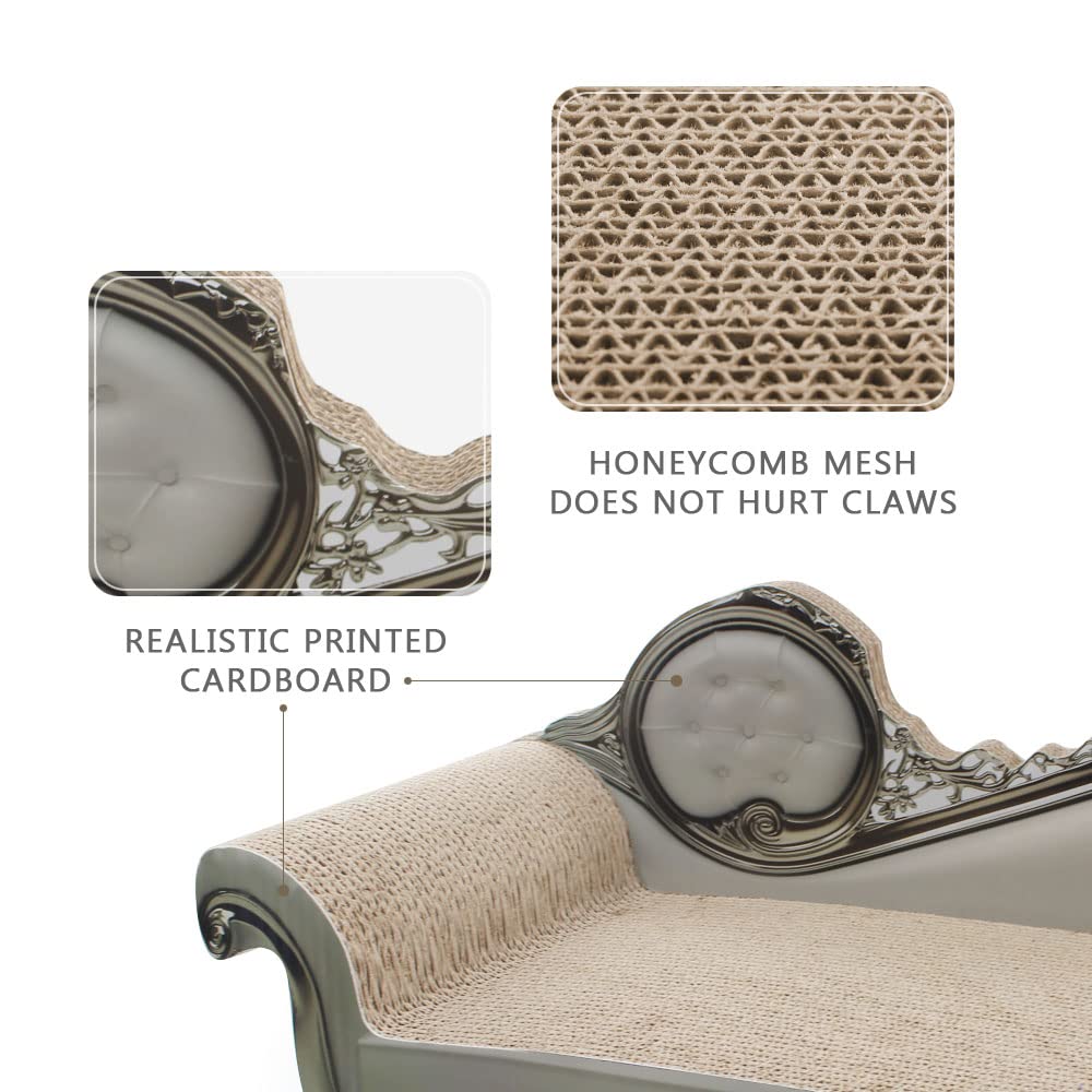 Songway Cat Scratcher Sofa Bed - Corrugated Cardboard Scratching Pad, Luxury Cat Lounge Bed, Furniture Protecter With Textured S