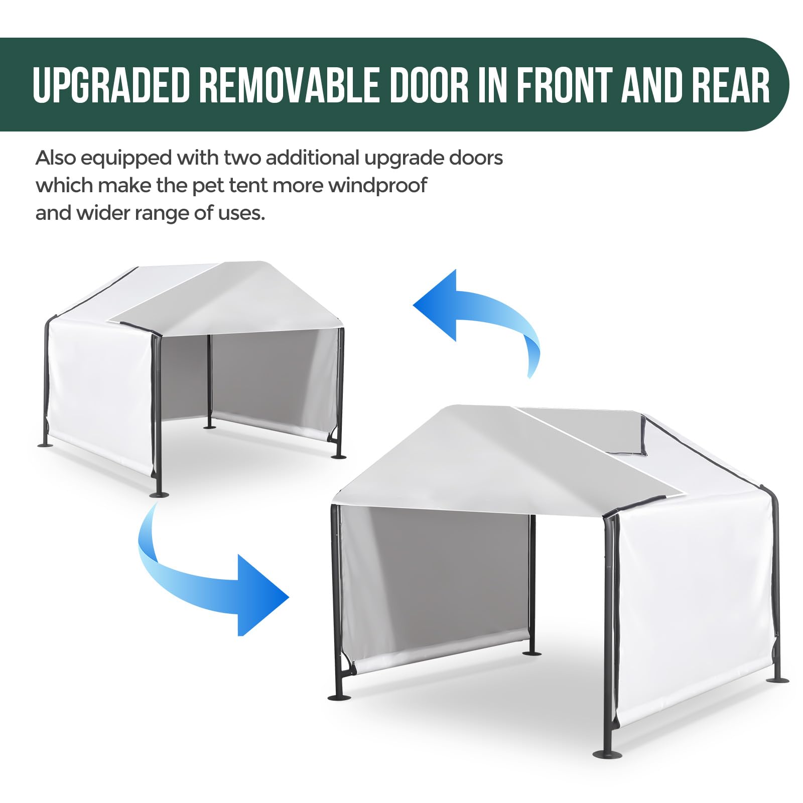 Dog Shade Shelter Outdoor Dog House With Upgraded Door Weatherproof Dog Tent For Large Medium Small Dogs, Cats, Small Animals