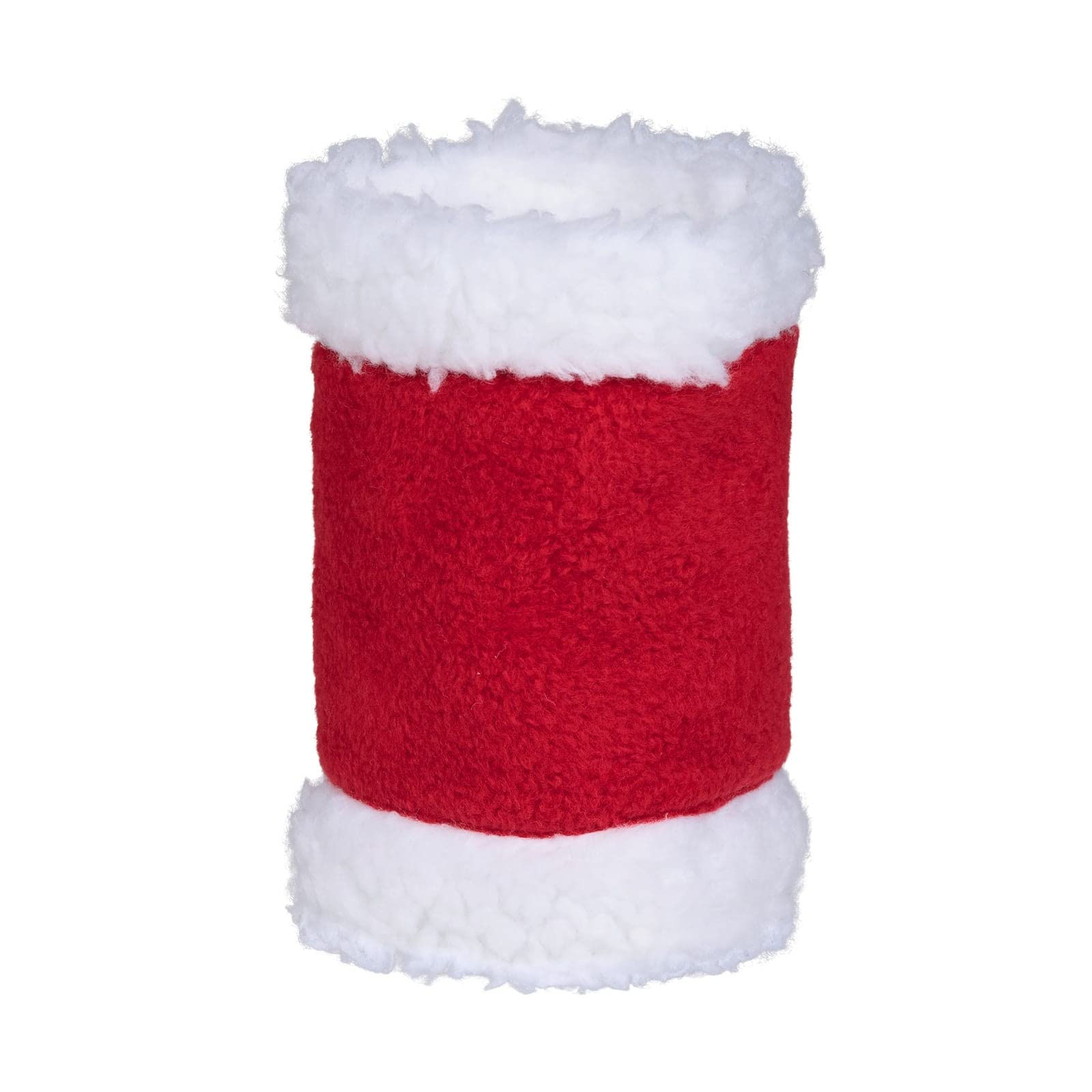 Horze Santa Faux Fur Polyester Christmas Horse Leg Wraps | Pack Of Four - Red - One Size