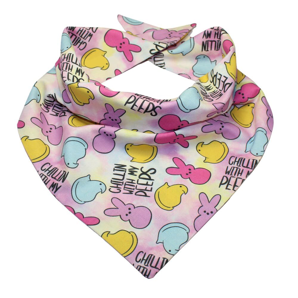 Happy Easter Dog Bandanas, Chillin With My P.Eps Dog Scarfs For Boy And Girl, Pet Scarves For Holiday Bandanas For Small Medium 