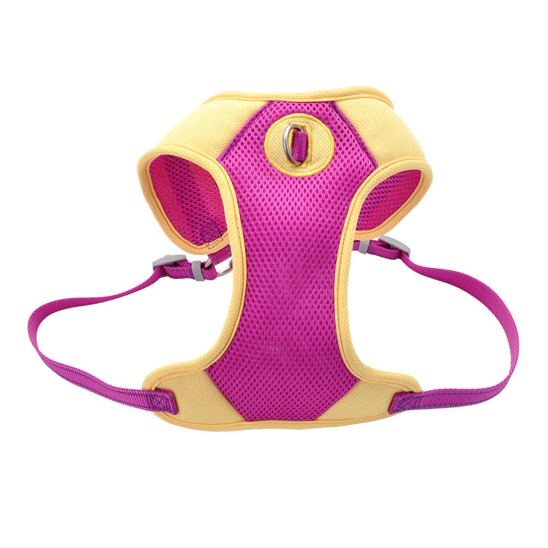 Coastal - Pro Reflective Mesh Dog Harness - Comfortable And Bright For High Visibility - Purple With Yellow - 5/8” X 28'-36'