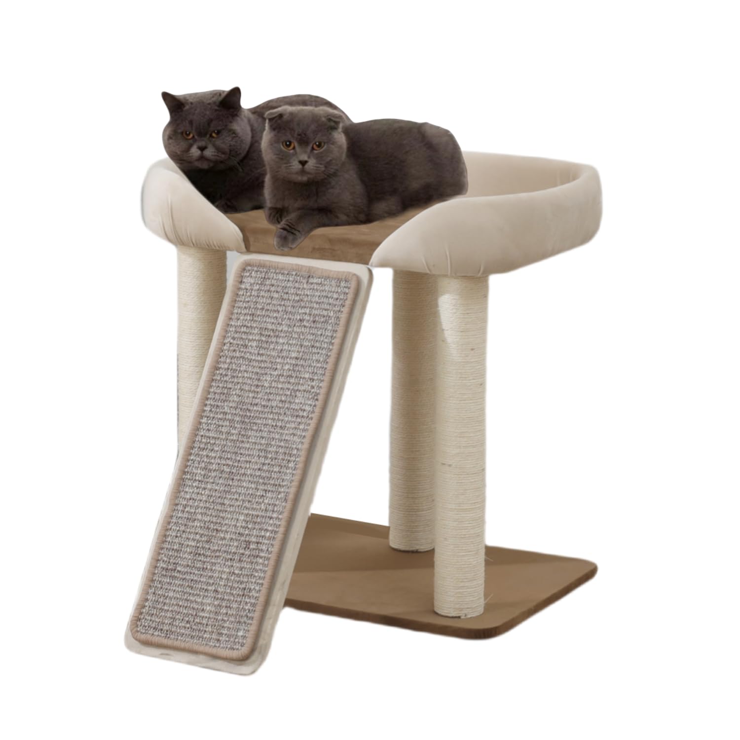 SHENGOCASE Modern Cat Tree Tower, Extra Large Platform Couch Sofa Bed for Maine Coon, Multiple Cat Furniture with Scratching Pos