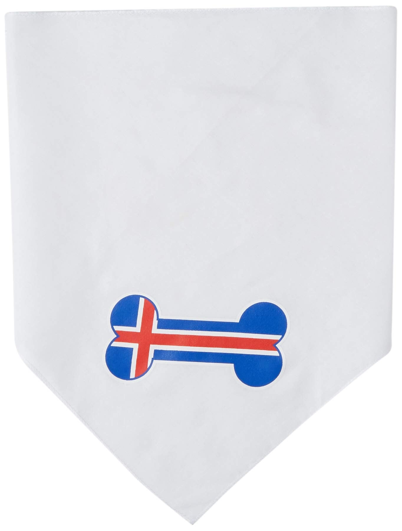 Mirage Pet Products Bone Flag Iceland Screen Print Bandana for Pets, Small, White
