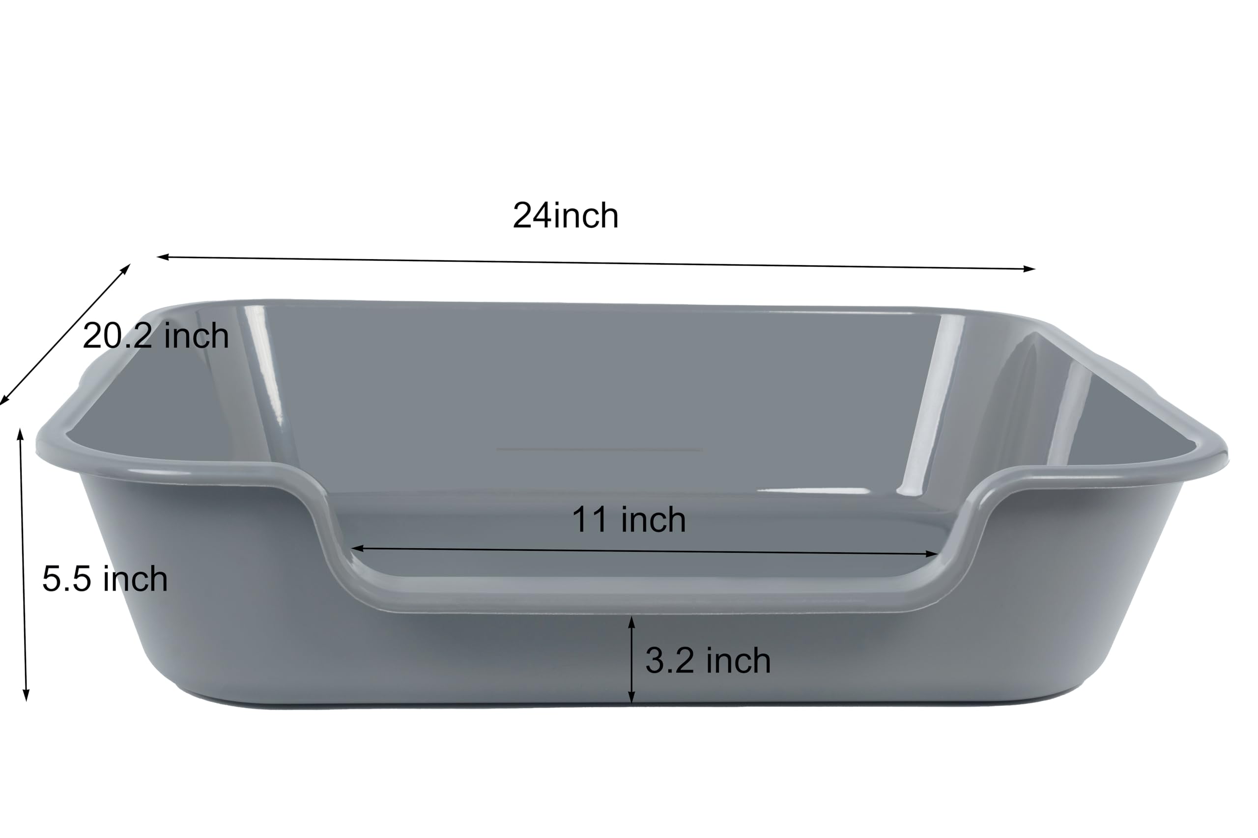 2 Pack Extra Large Dog Litter Box Pan Tray (ABS Material), Low Entry Jumbo Senior Litter Boxes for Multiple Kitten Big Cats, Pet