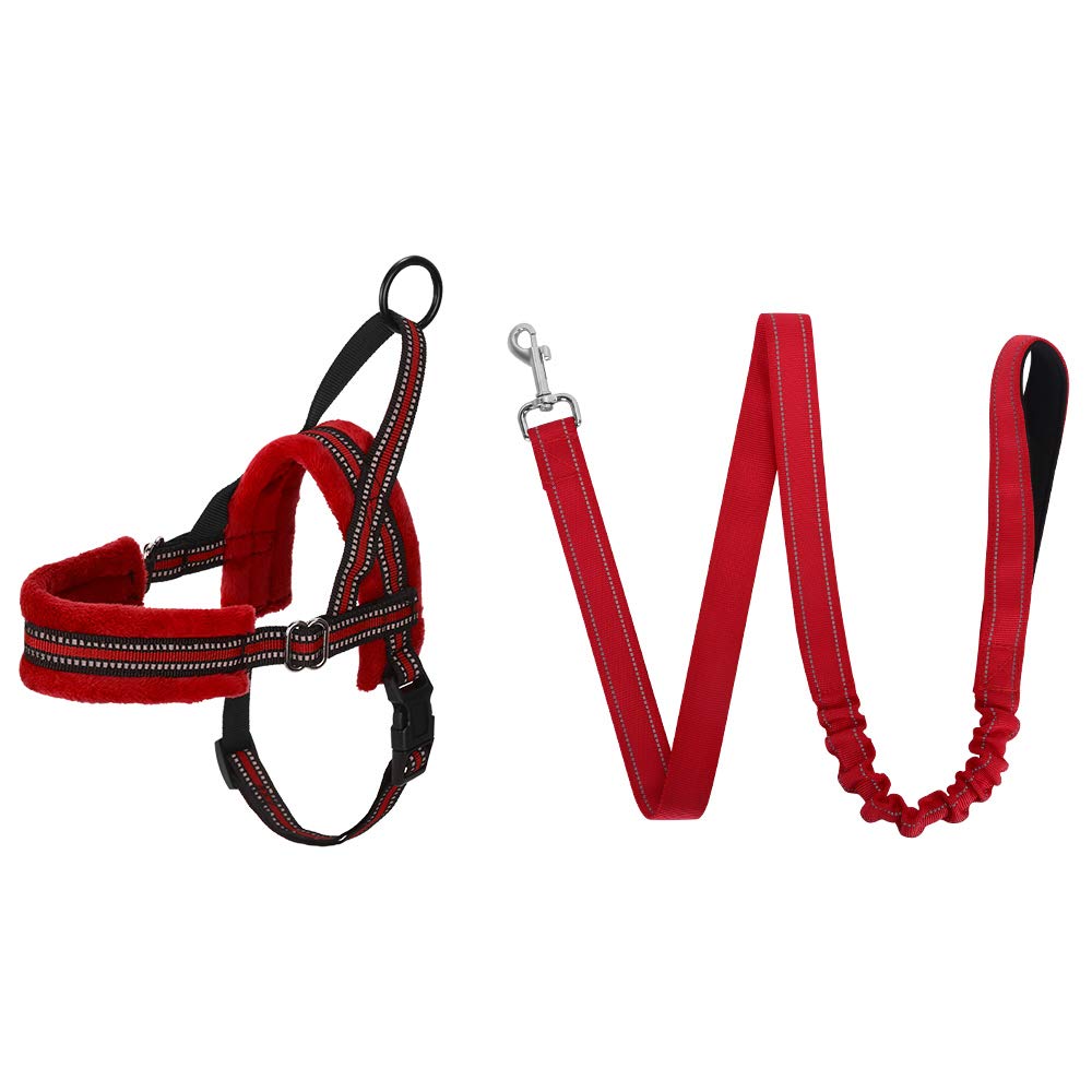 Slowton No Pull Small Dog Harness And Leash Set, Puppy Soft Vest Harness Neck & Chest Adjustable, Reflective Lightweight Harness & Anti-Twist Pet Lead Combo For Small Medium Dogs (Red, S)