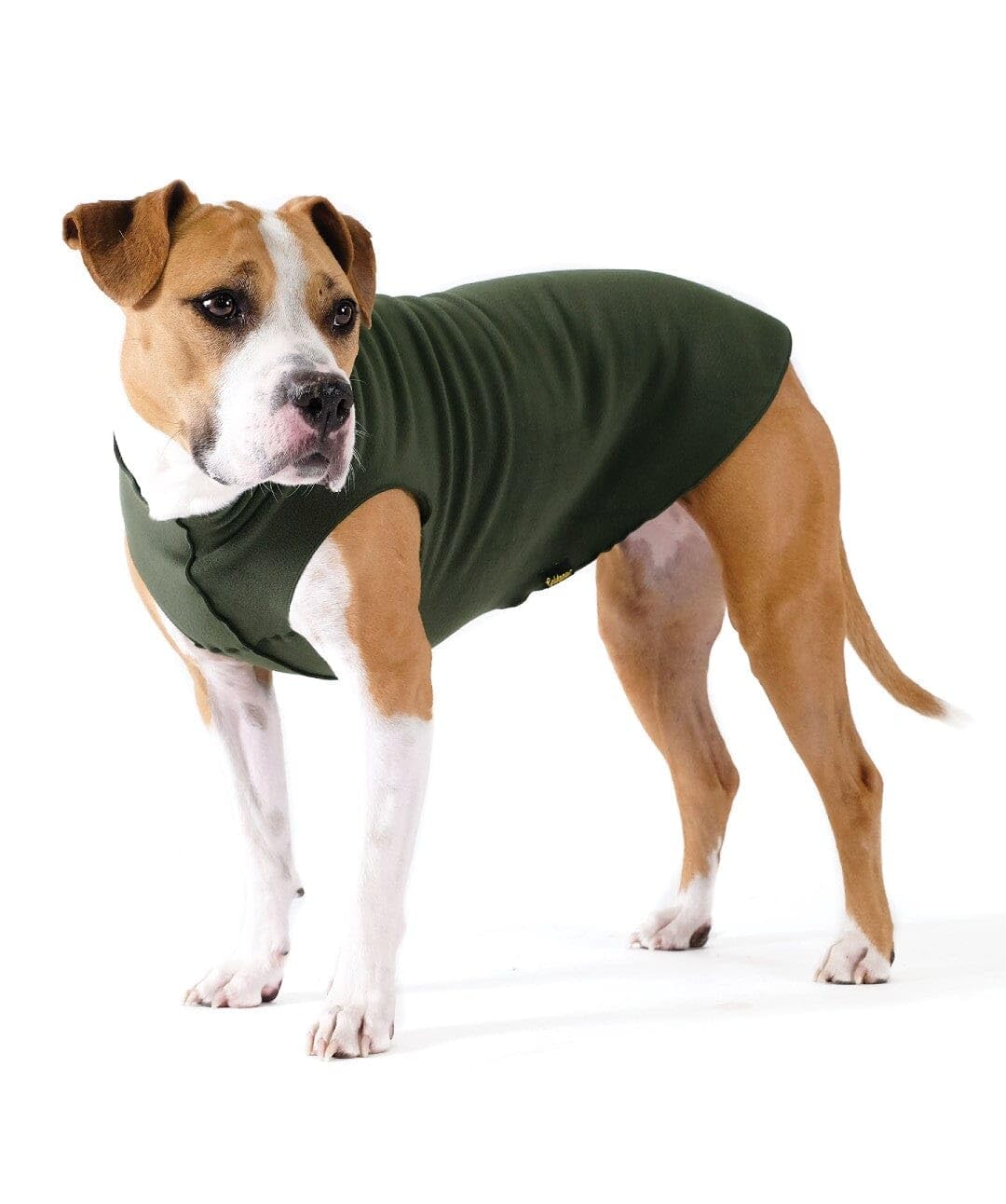 Gold Paw Stretch Fleece Dog Coat, Stretchy Pet Sweater, Machine Washable Pullover For Winter And Fall, Hunter Green, 22