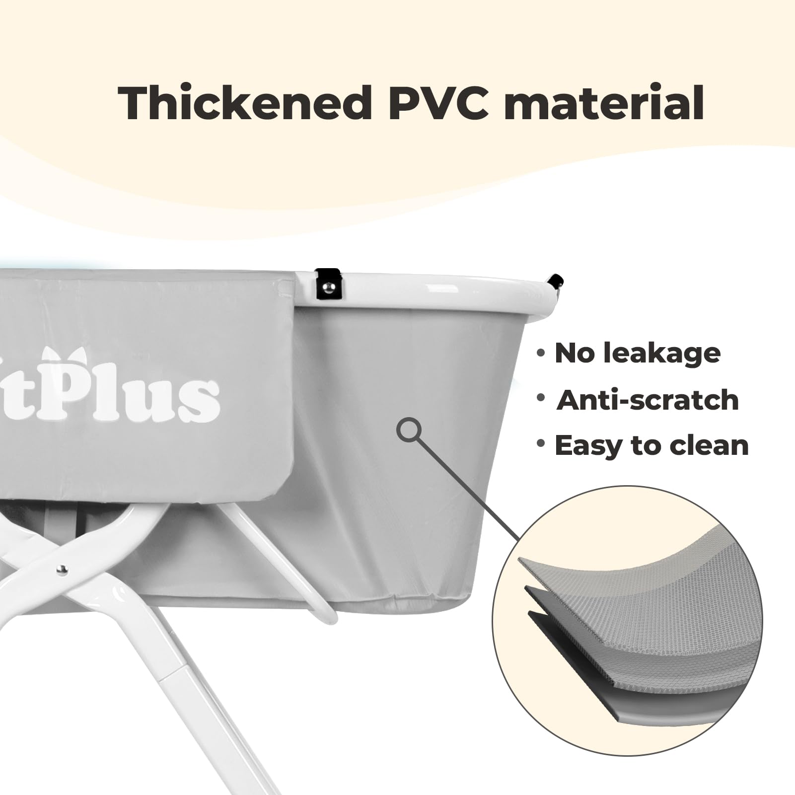 Kitplus Elevated Dog Bathtub, 5 Height Adjustable Portable Dog Wash Station For Small To Large Pets, Foldable Bathing Tub With S