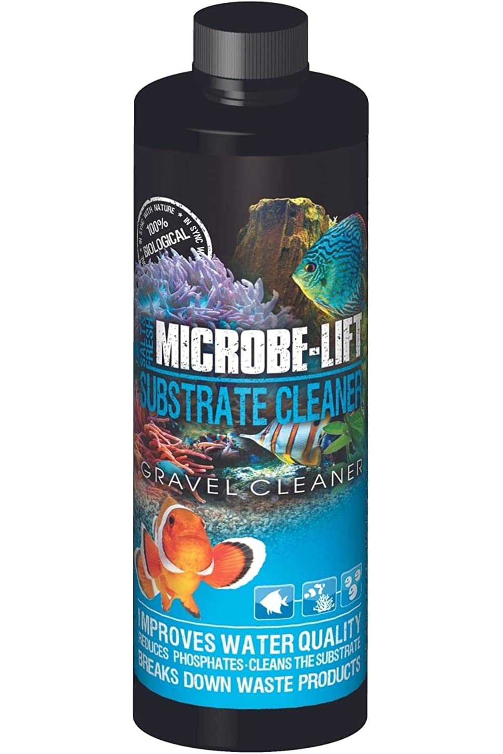 MICROBE-LIFT Professional Gravel & Substrate Cleaner for Freshwater and Saltwater Tanks, 4 Ounces