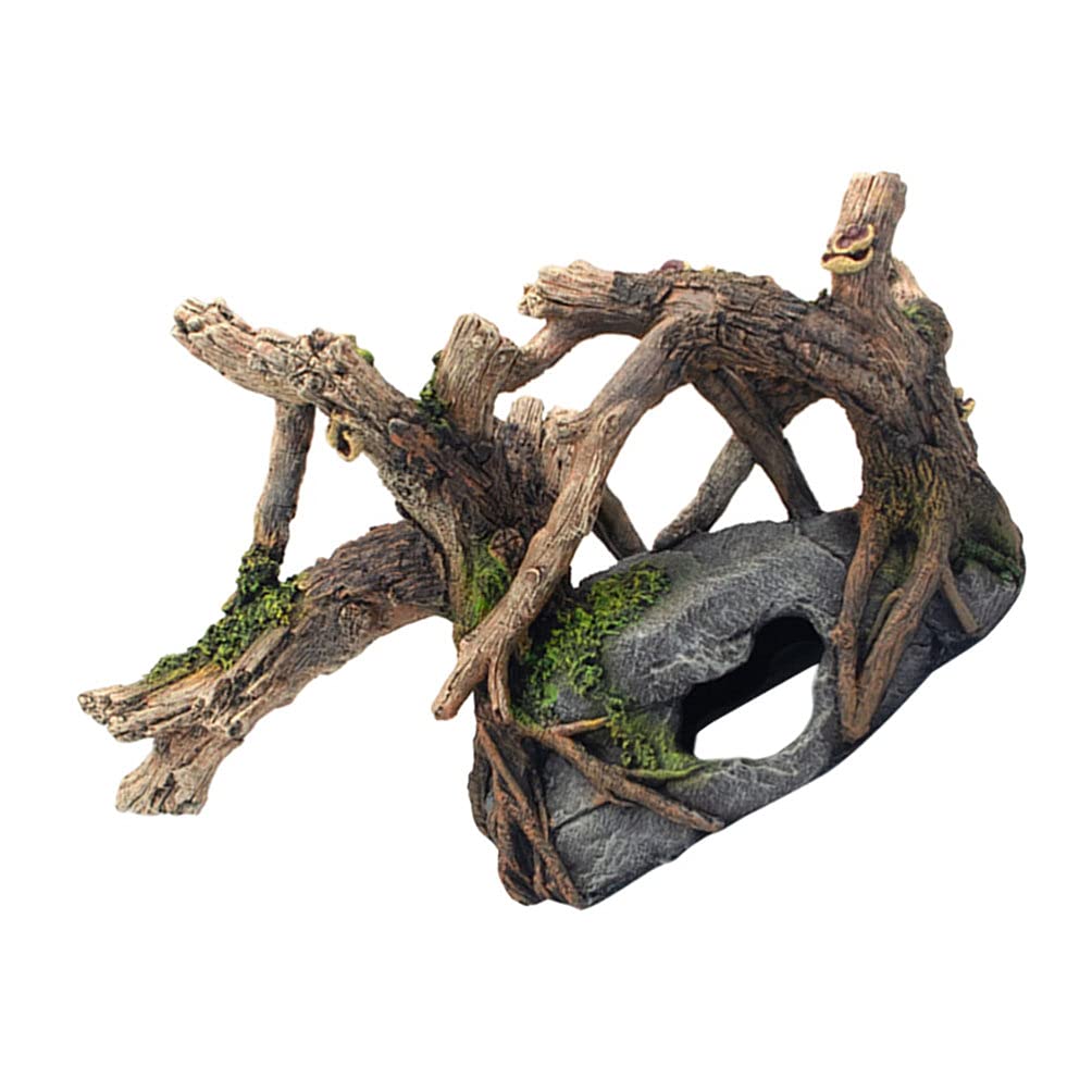 Balacoo Aquarium Driftwood Log Decoration Resin Reptile Branches Terrarium Wood Aquarium Trunk Driftwood Tree Fish Tank Log Deco
