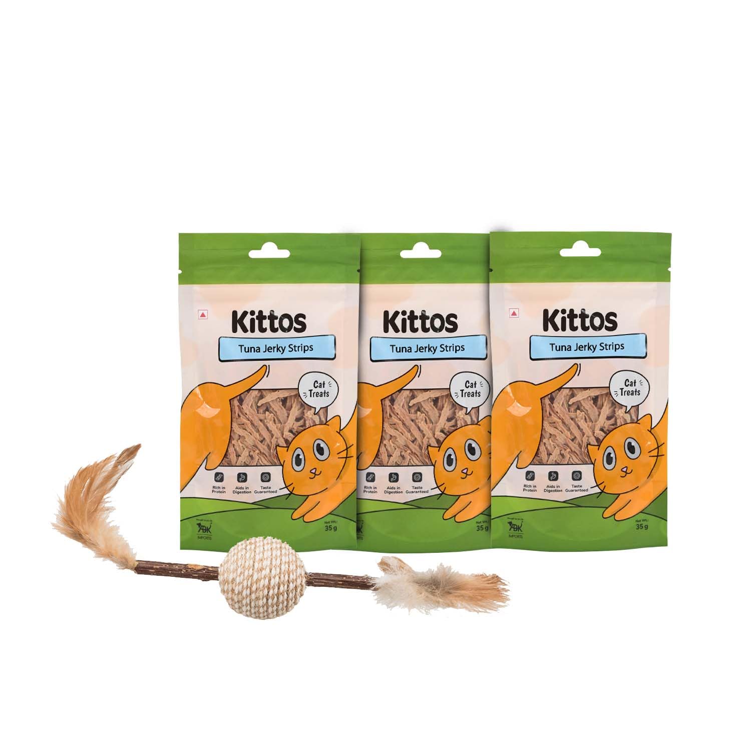 Combo Of Trixie Matatabi Feather Game, Interactive Cat Toy, Attracts And Stimulates Cats Hunting Instincts  20 Cm With 3 Pack O