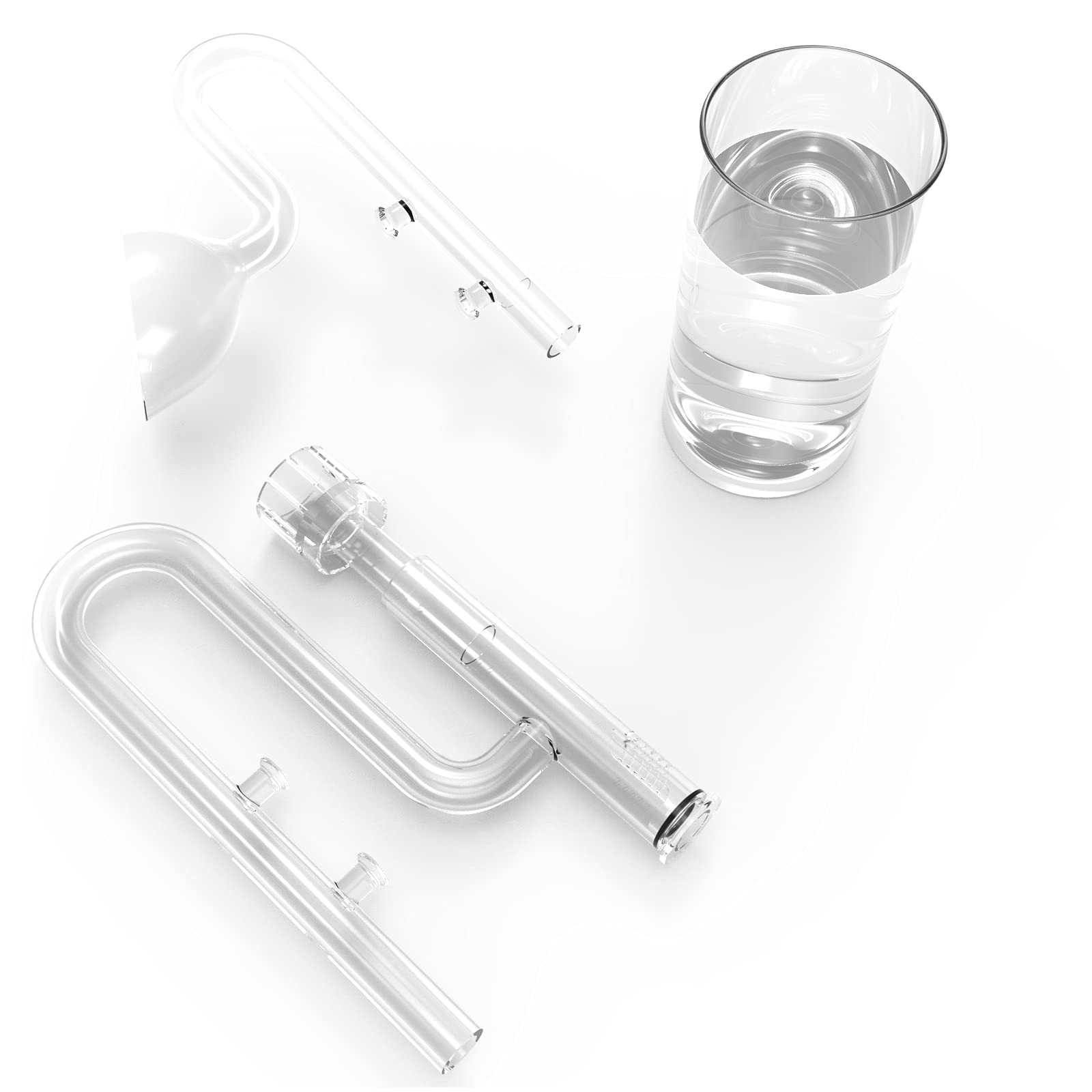 Fzone Aquarium Glass Mini Skimmer Lily Inflow And Outflow Sets For Mini Nano Tanks Filter Pipes(For 1/2Inch Tubing)