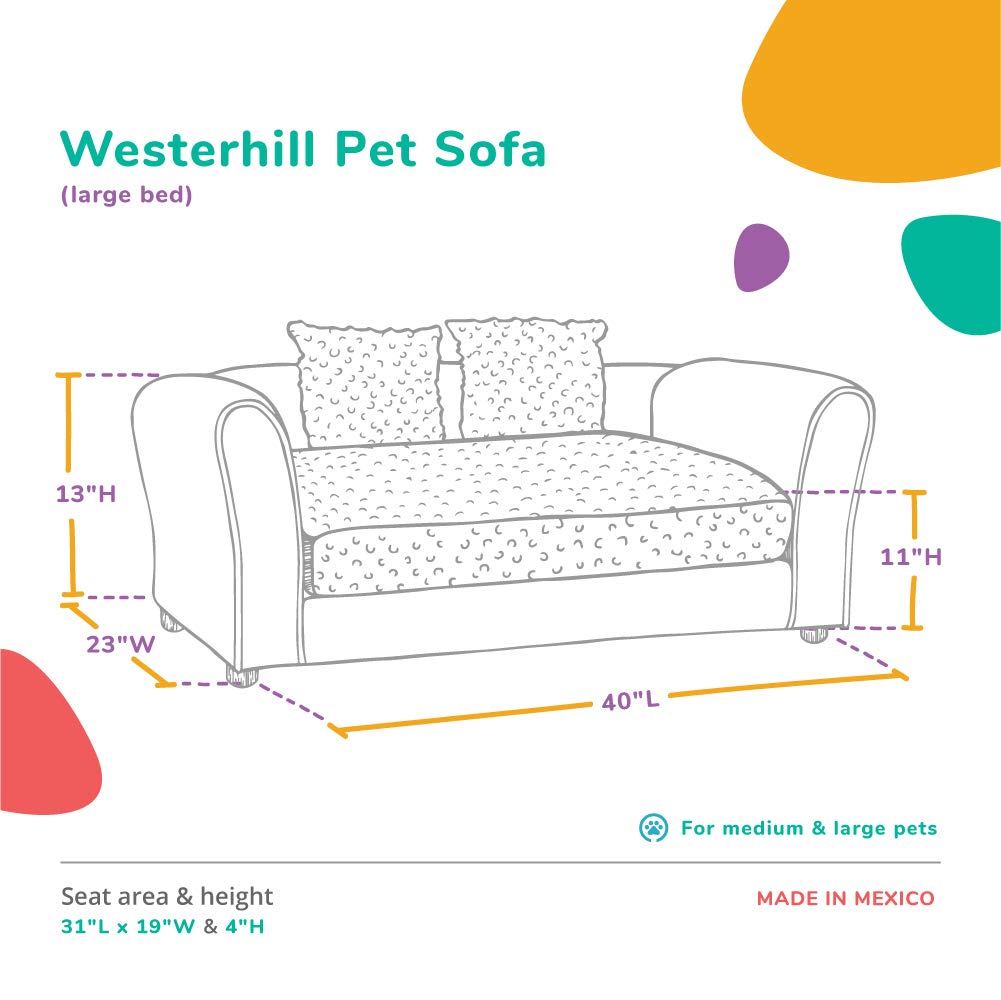 Moots Westerhill Pet Sofa Bed, Deluxe Sofa Pet Bed, Comfortable Sofa For Dogs, Dog Sofa Easy To Coordinate, Durable, Stylish And