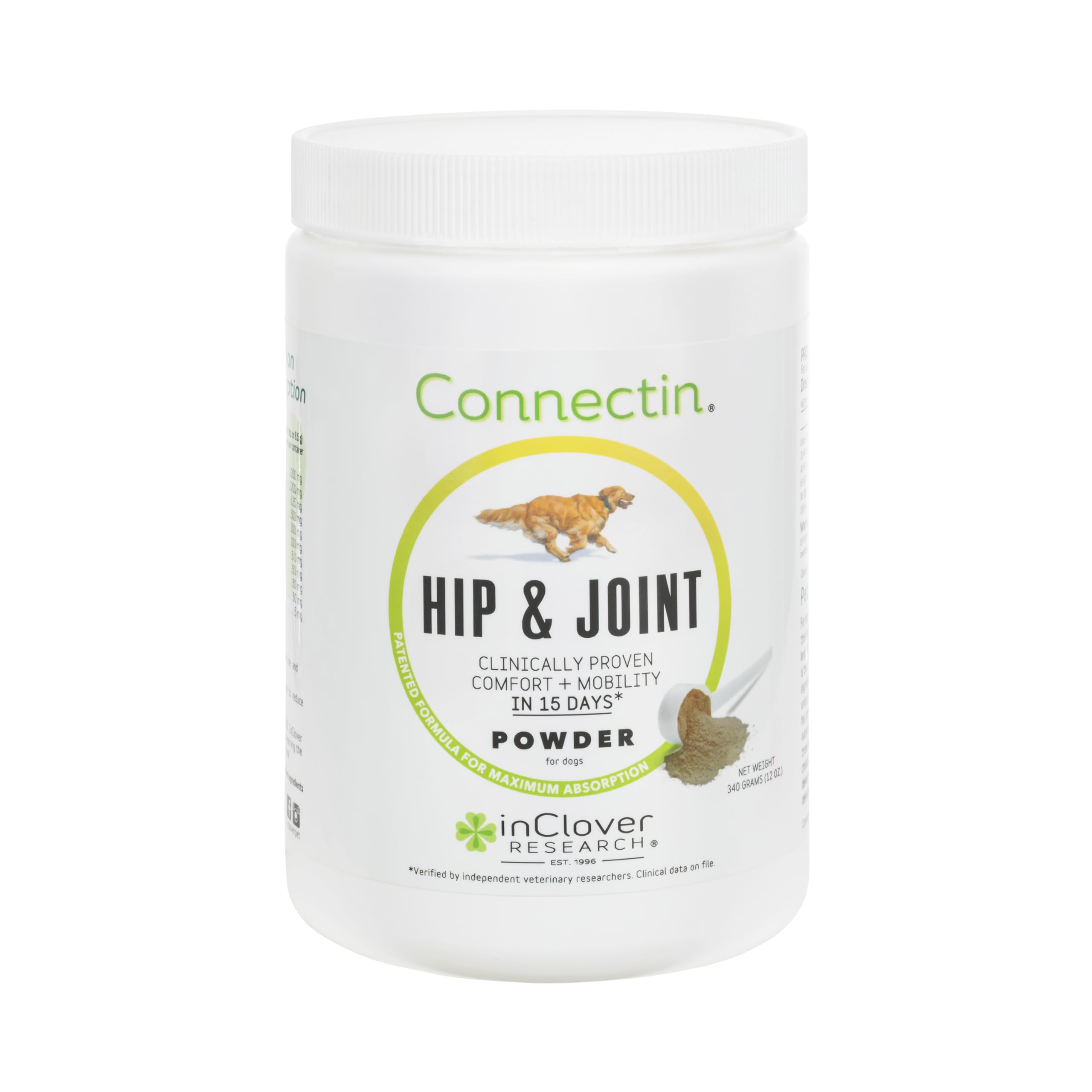 InClover Connectin Natural Hip & Joint Supplement for Dogs with Glucosamine, Chondroitin & Hyaluronic Acid - Powder for Dog Mobi