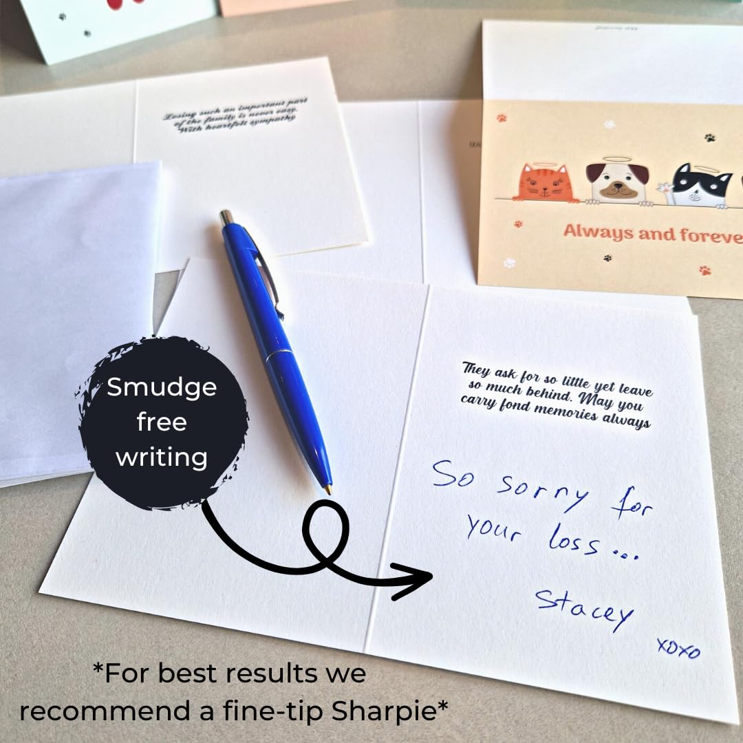 Hat Acrobat 24 Pet Sympathy Cards For Dogs, Cats With Envelopes - Pet Sympathy Card, Loss Of Dog Sympathy Card Set, 24 Cards In