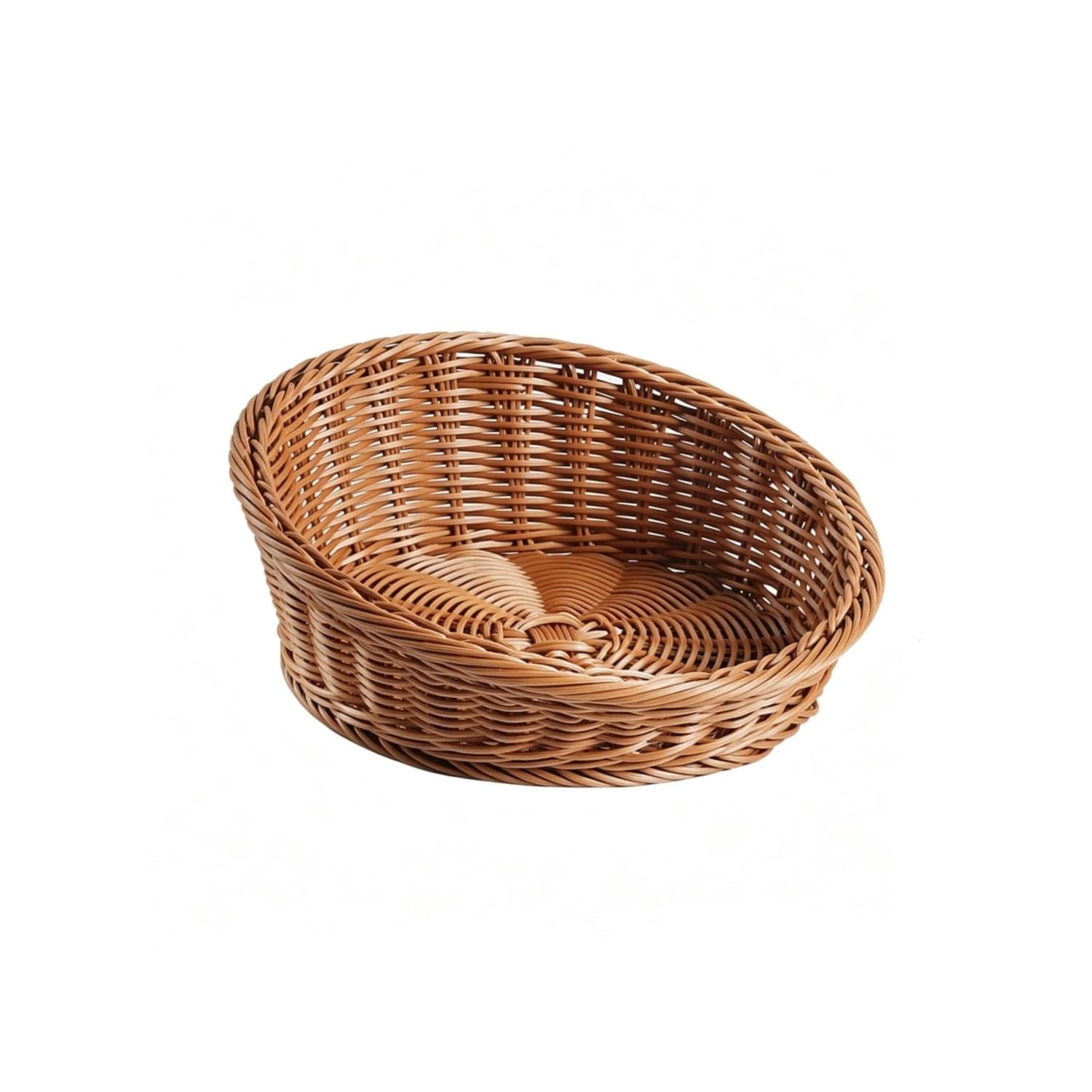STYLEHEAVEN Abs RattanDesign Pet Basket Textured Slantedaccessible Pet Basket Breathable Pet Furniture, S Pet Supplies | Small 