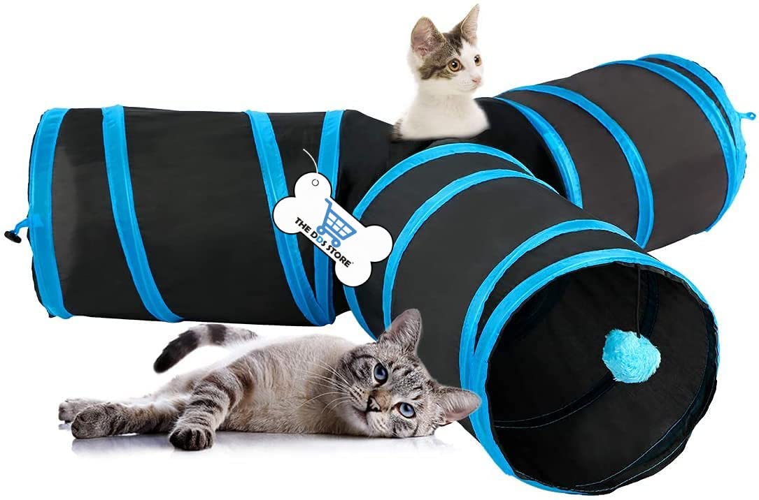 The Dds Store Rabbit Tunnel Toy, Collapsible 3 Way,Cat Toys, Collapsible Longer Tunnel Tube, 3 Way Tunnels Cat Play Tent Interac