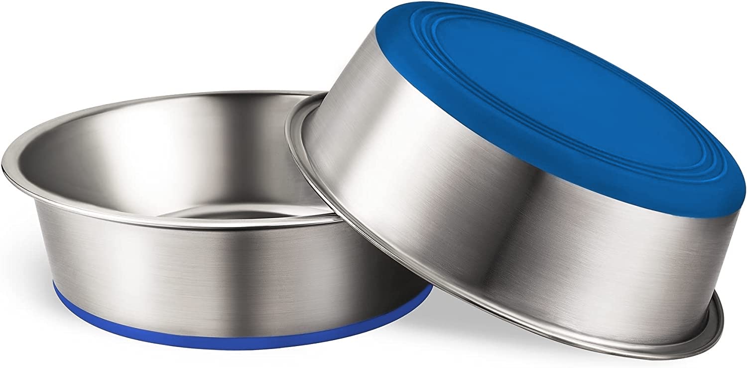 Peggy11 Dog Bowl 900 Ml (Set Of 2) AntiSlip Heavy Duty Stainless Steel Food & Water Bowl Suitable For Puppies, Small Dog Breeds