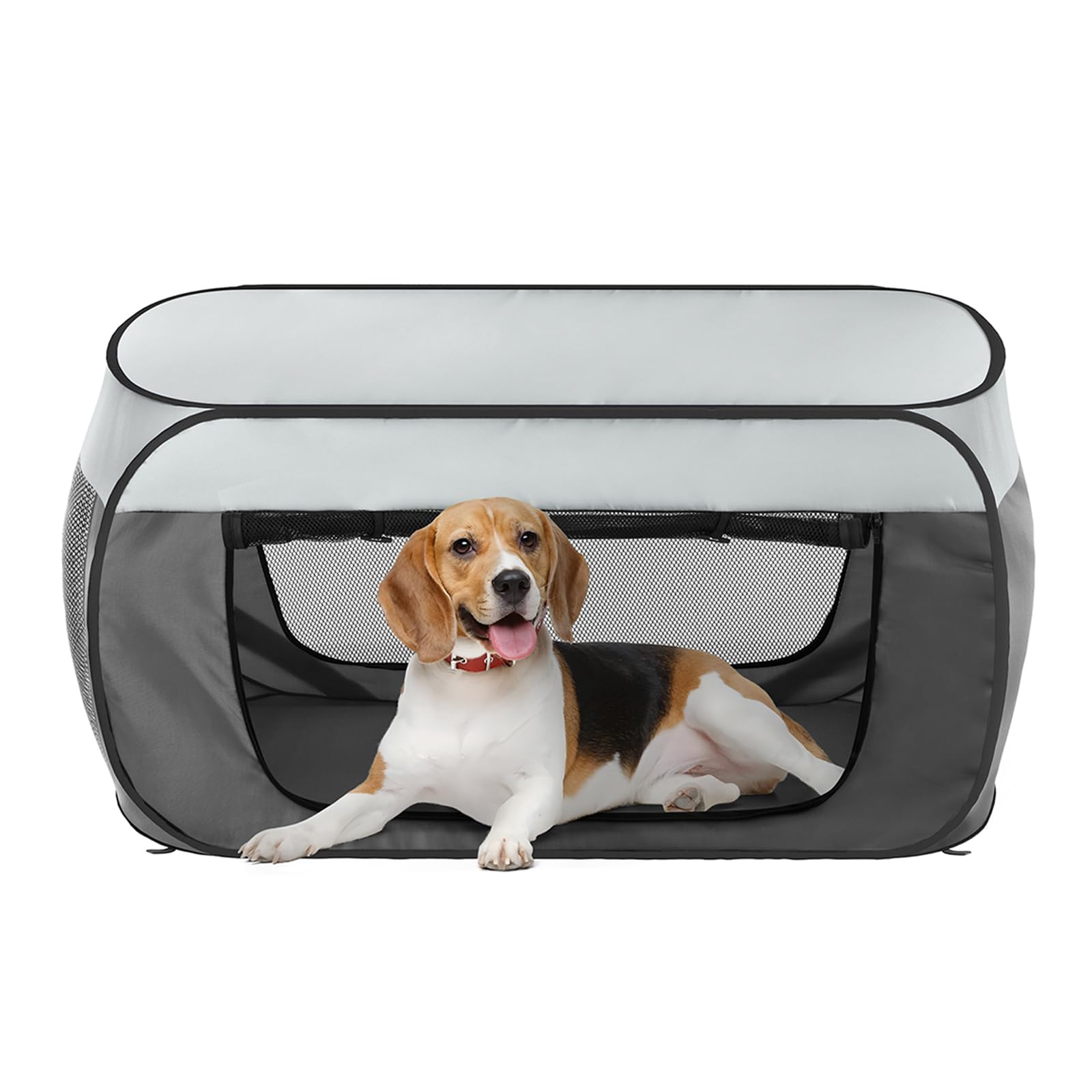 Bumubi Portable Soft Dog Crate Pop Up Collapsible Dog Cat Kennel Travel Dog Enclosure Indoor Outdoor Large Dog Bed Foldable Crat