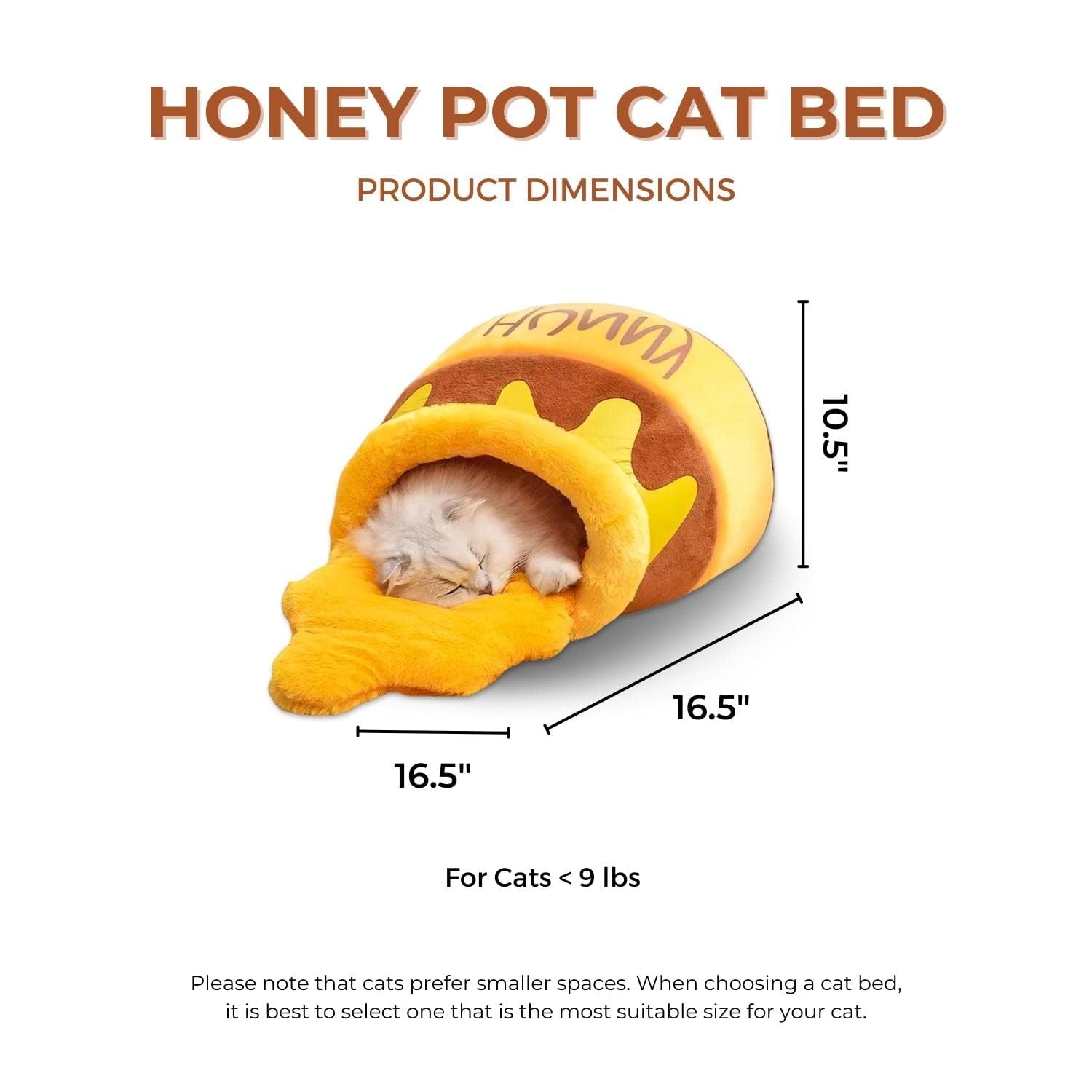 Pechvino Honey Pot Cat Bed - Comfortable Memory Foam Pet Furniture With Removable Cushion - Stylish And Washable Cat Bed For Sma
