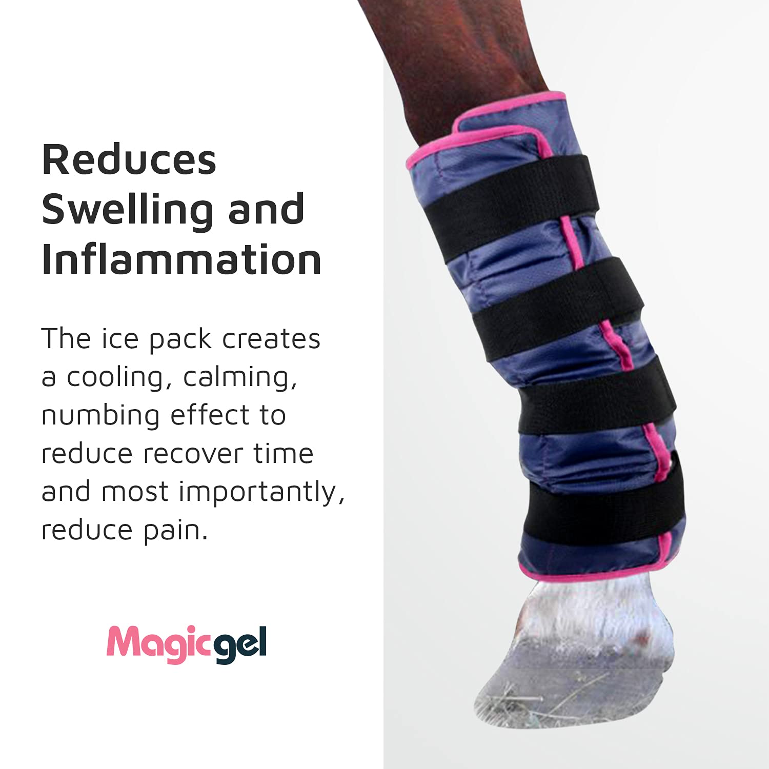 Magic Gel Horse Ice Pack With Carry Case - Single Ice Boots | Cooling Horse Leg Wraps For Hock, Ankle, Knee, Legs, Boots, And Hooves | Horse Tack & Horse Supplies & Ideal Gift For Horse Lovers Women
