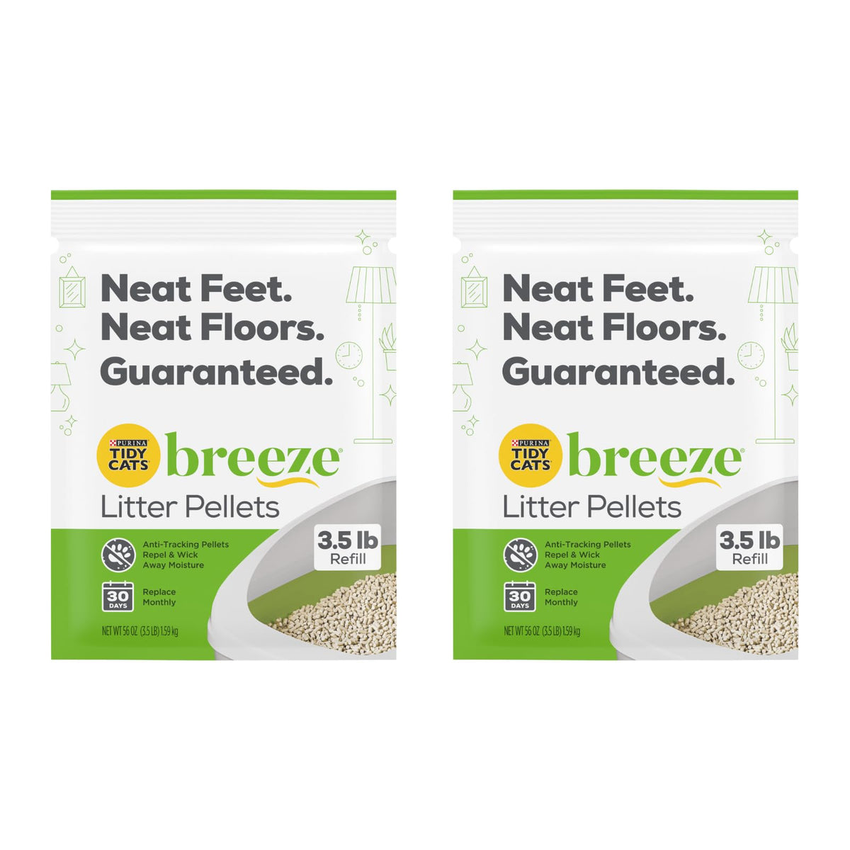 Purina Litter Tidy Cat Breeze Pellets, 3.5 Lb, 2 Packs, Limited Edition