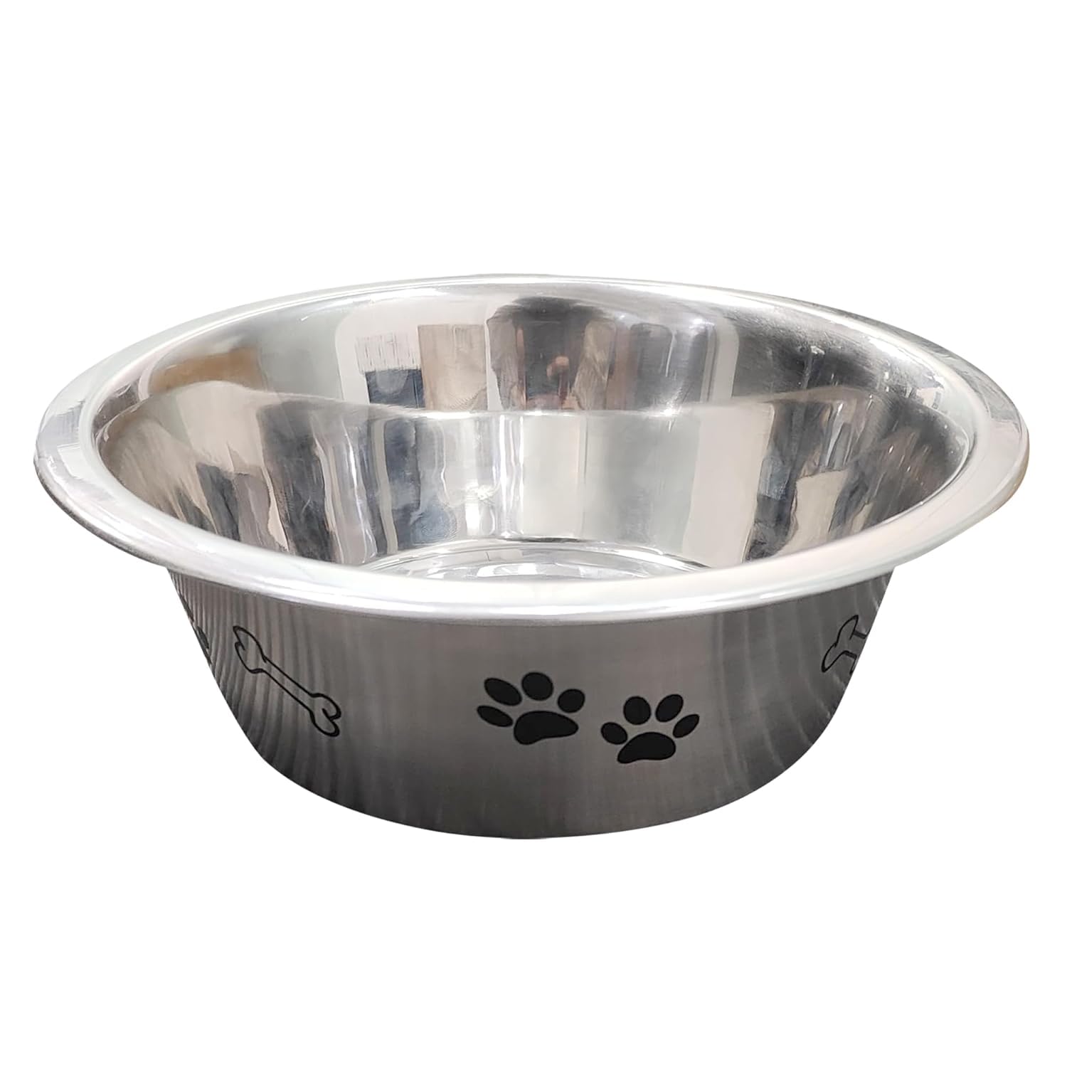 Petworld Pet Bowl With Anti Skid Ring & Paw Print Design | Durable Food & Water Bowl For Dogs & Cats | NonSlip Base | Easy To C