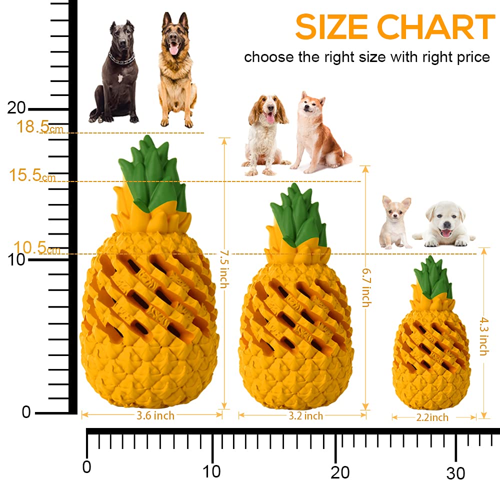 M.C.Works Dog Toy For Aggressive Chewers Large Breeds, Indestructible Pineapple Dog Toys, Tough Treat Dispensing Toys For Small