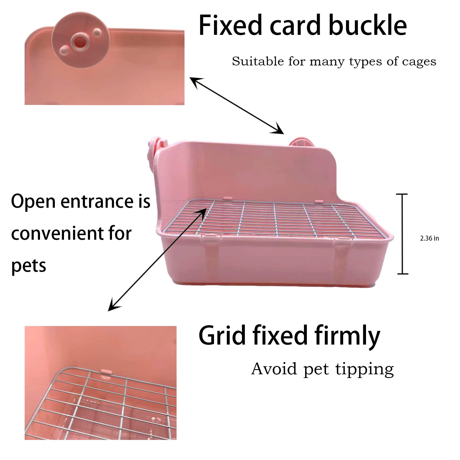 Muyg 11Pcs Rabbit Litter Box Toilet,Bunny Corner Litter Bedding Plastic Square Grate Guinea Pig Bunny Ferret Hamster Hedgehog, P