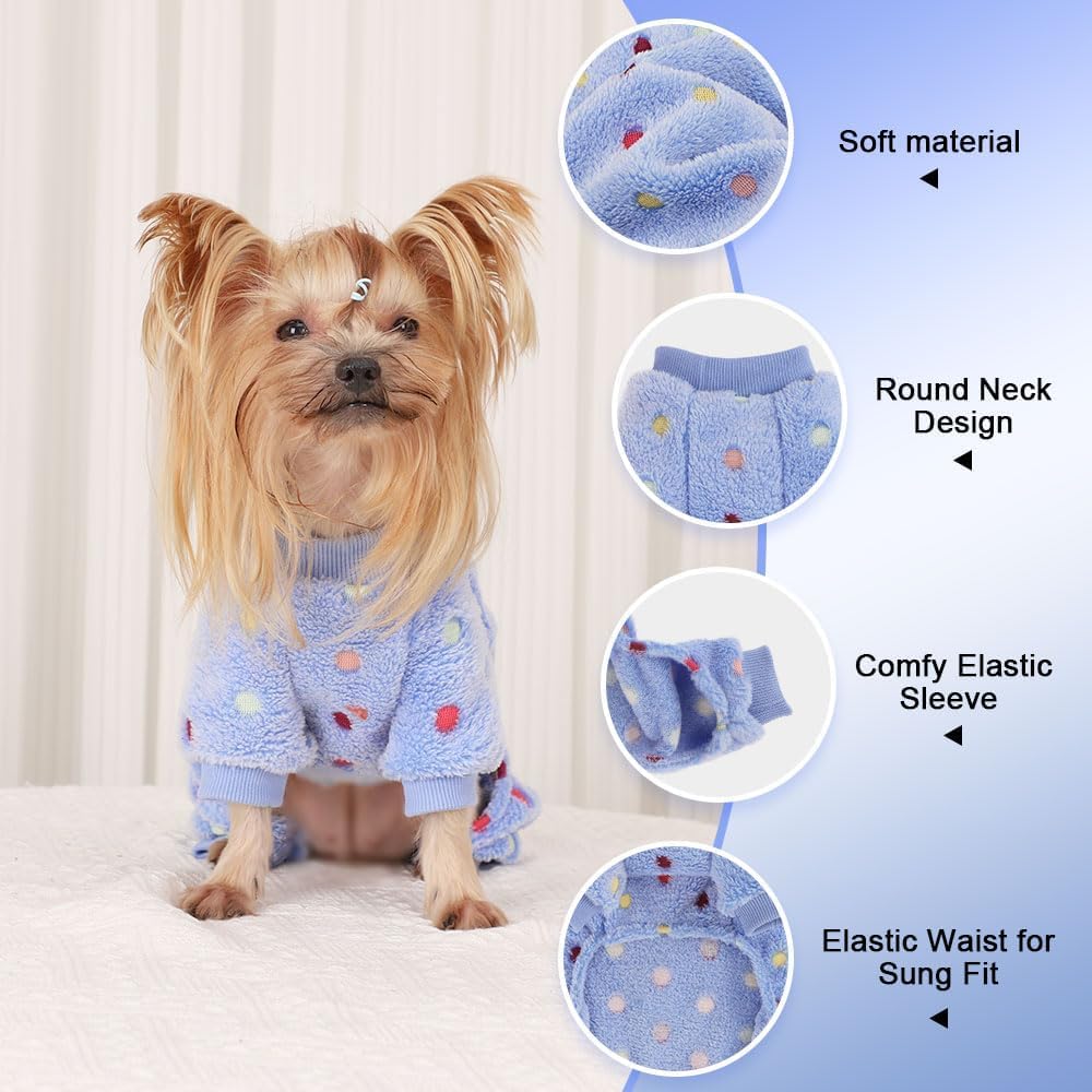 Dog Pajamas Small Sized Dog, Cotton Stretchable Pet Pajamass Jammies Puppy Outfits For Dogs Female Male, Winter Doggie Pjs Doggy