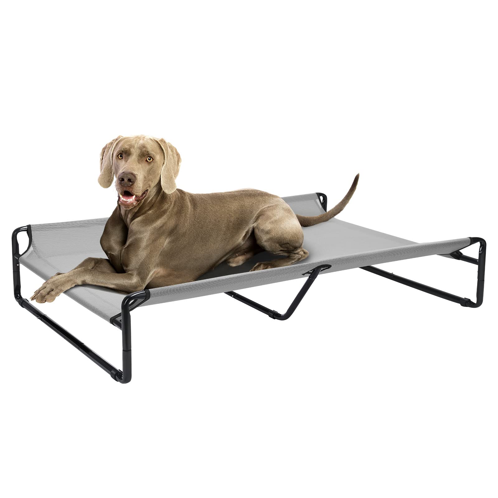 Veehoo Original Cooling Elevated Dog Bed, Outdoor Raised Dog Cots Bed For Large Dogs, Chew Proof Standing Pet Bed With Washable Breathable Mesh, No-Slip Feet For Indoor Outdoor, Xx-Large, Grey