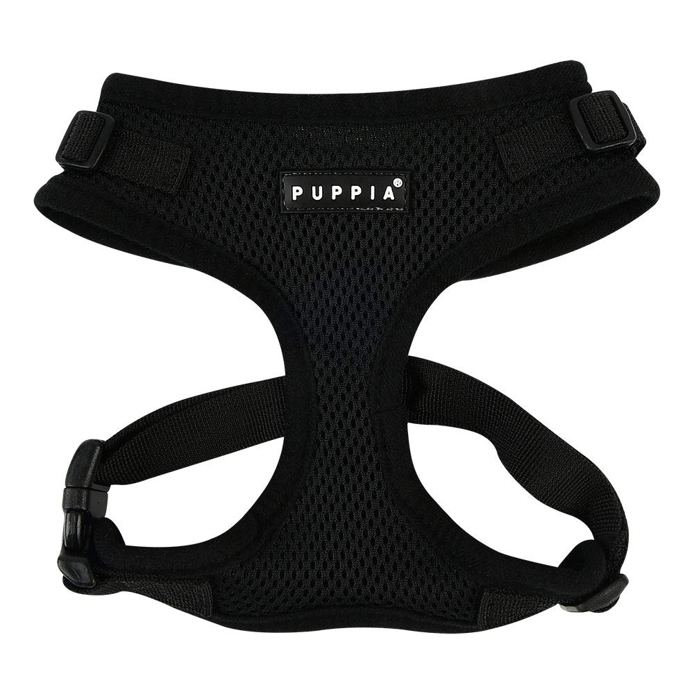 Authentic Puppia Ritefit Harness With Adjustable Neck, Black, Medium