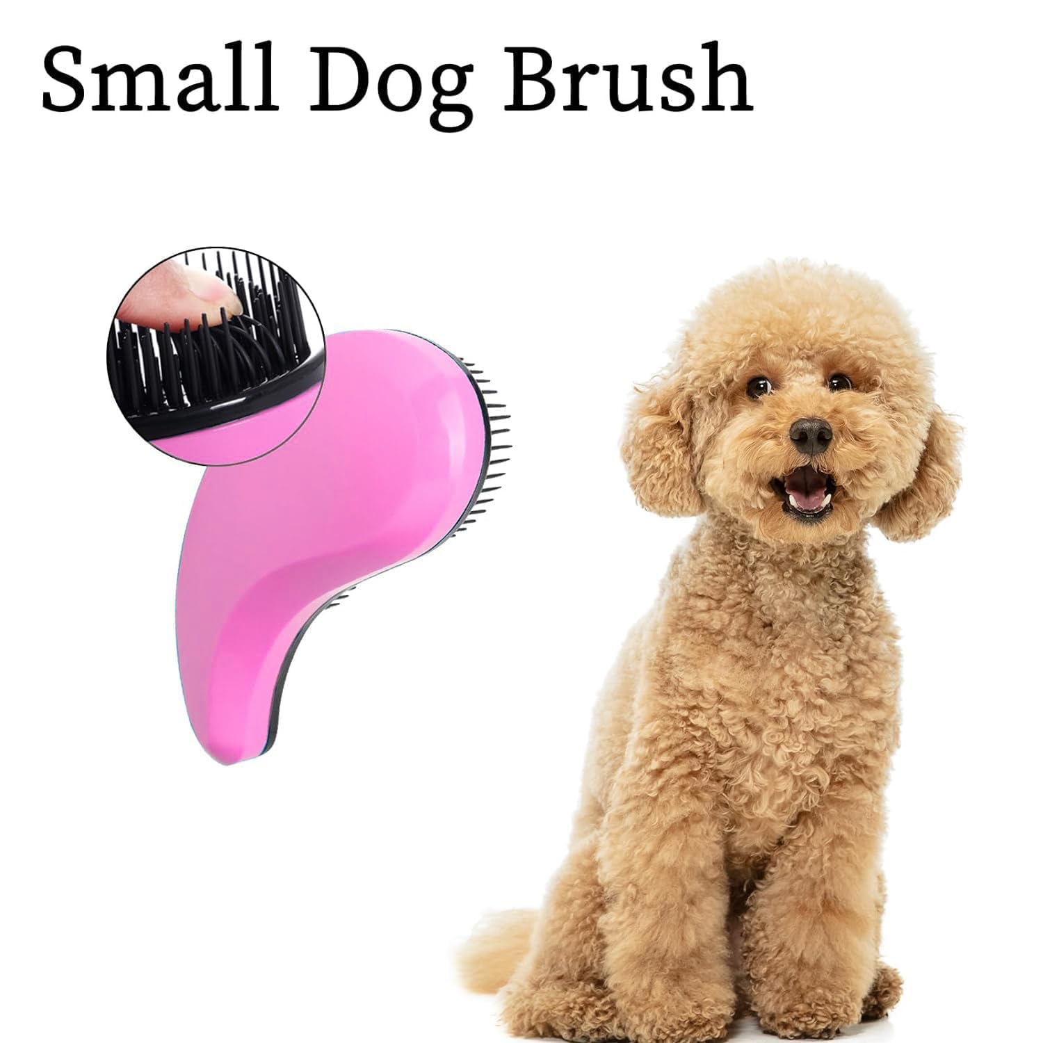 MAEELOU Small Dog Brush - Puppy Hair Brush- Grooming Tool for Teddy, Yorkies, Maltese, Shih Tzu, Chihuahua (Pink)