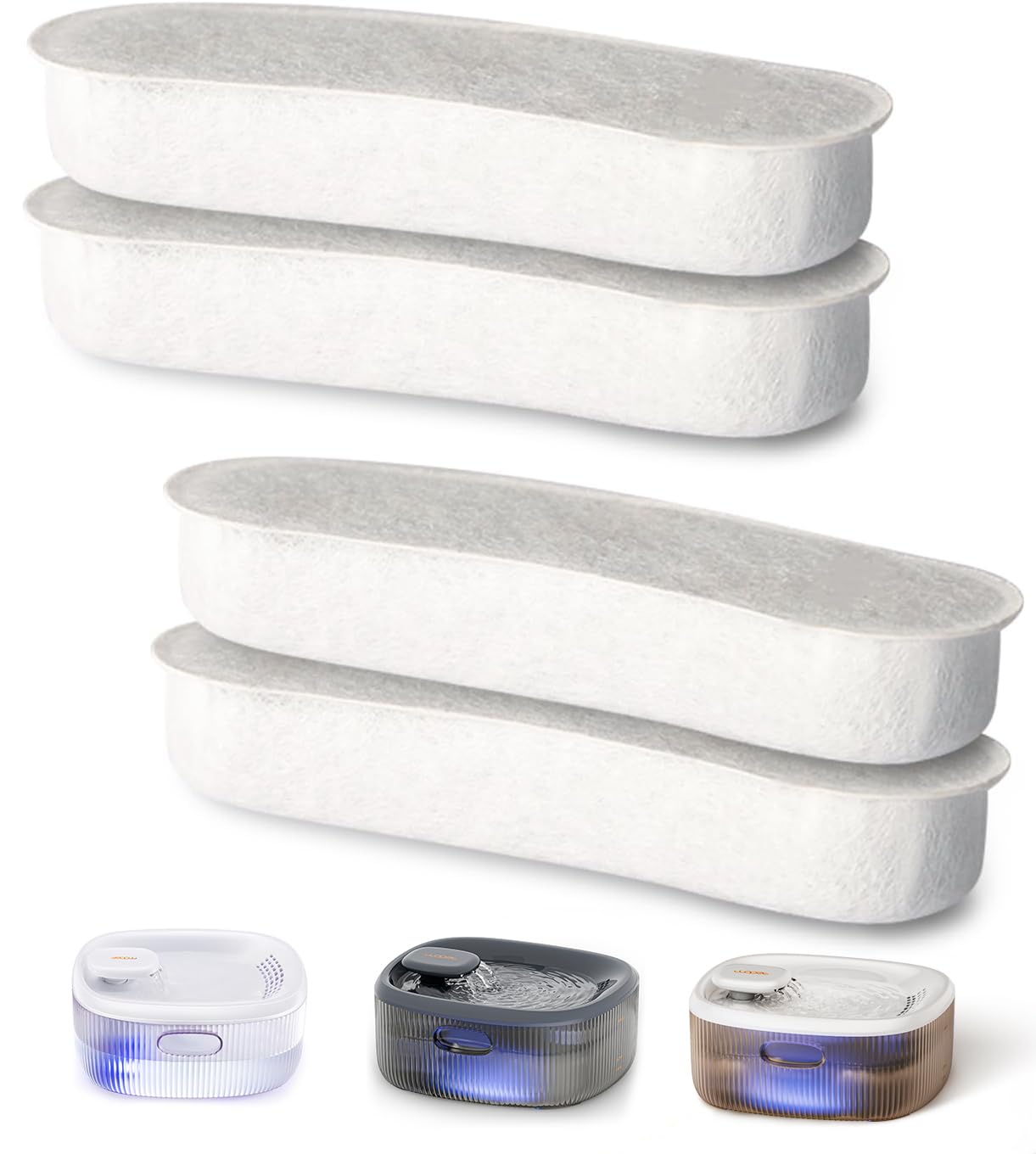 Dog Water Fountains By Wopet, 4 Pcs Pet Water Fountain Filters For W600 Dog Fountain, Large Dog Fountain Filter Replacement Cats