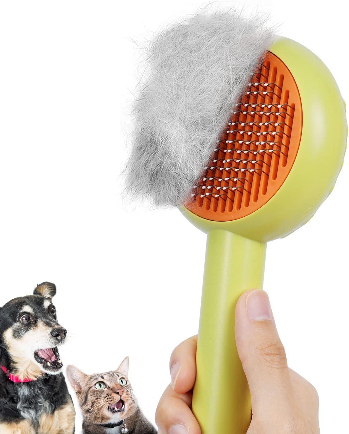 Tonity Self Cleaning Slicker Brush, Pet Grooming Shedding Brush for Dogs and Cats  Easy to Remove Loose Undercoat, Pet Massagin