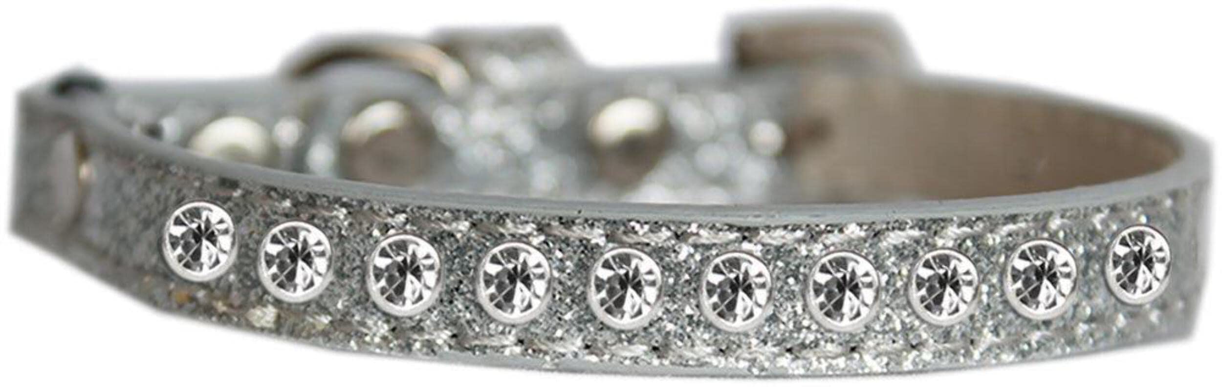 Mirage Pet Products Clear Jewel Ice Cream Cat Safety Collar Silver Size 10