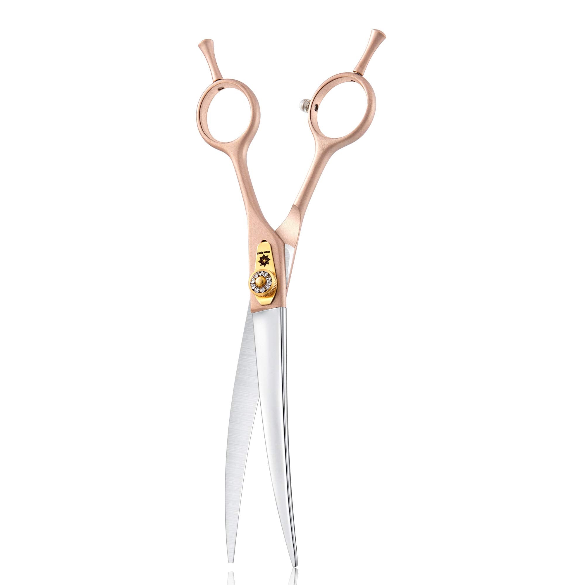 7 Inches Professional Pet Grooming Scissor, 440C Japanese Steel Straight & Curved & Thinning & Chunker Shears/Scissors For Dog Cat And More Pets (7 Inch-Grooming Scissors Set)