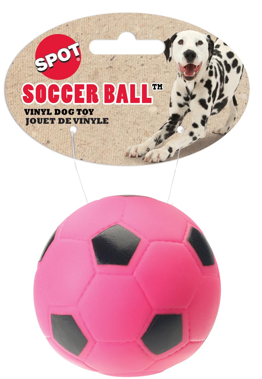 Ethical Vinyl Soccer Ball Dog Toy, 3-Inch(Pink, Green, Yellow, White - Colors May Vary)