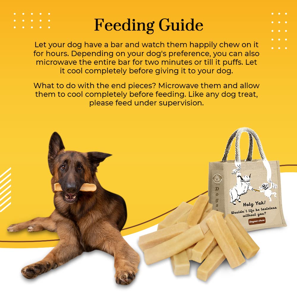 Dogsee Original Himalayan Yak Chews for Dogs 2lb (Medium - 12 Bars) | 100% Natural | Dog Treats Healthy | No Grain, No Gluten |