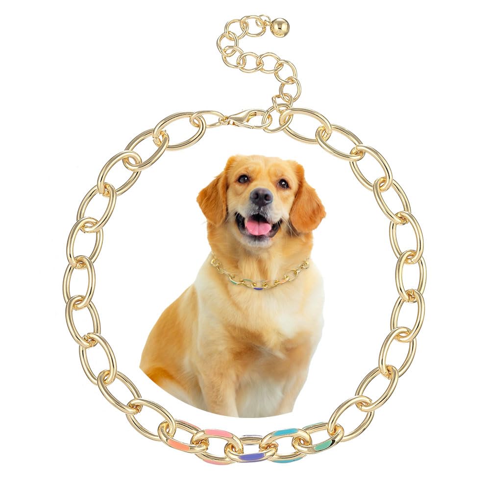 Madison Tyler Dog Chains Necklace | Cuban Link Durable Dog Necklace | Cute Fashion Pet Collar | Light Metal Jewelry Bold Chain P