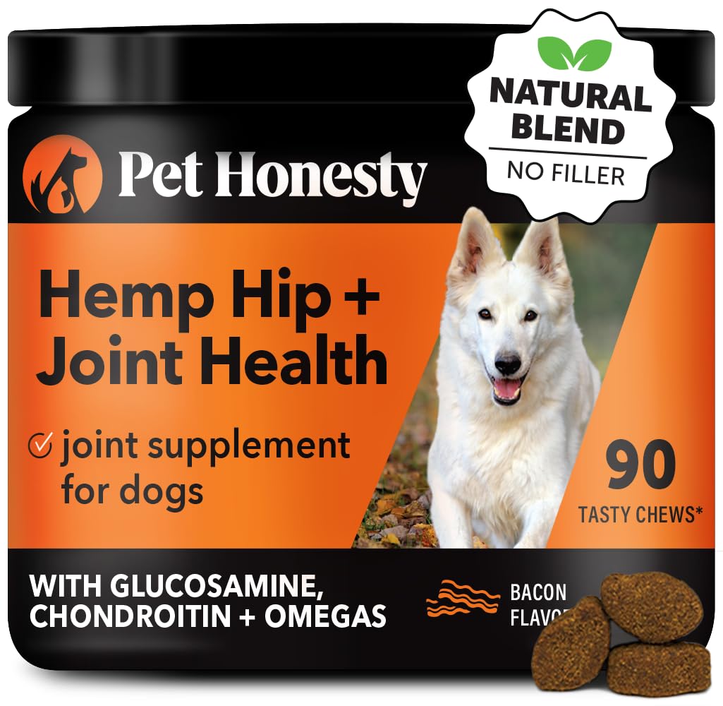 Hemp Hip & Joint Supplement for Dogs - Hemp Oil & Powder - Glucosamine Chondroitin for Dogs, Turmeric, MSM, Green-Lipped Mussel,