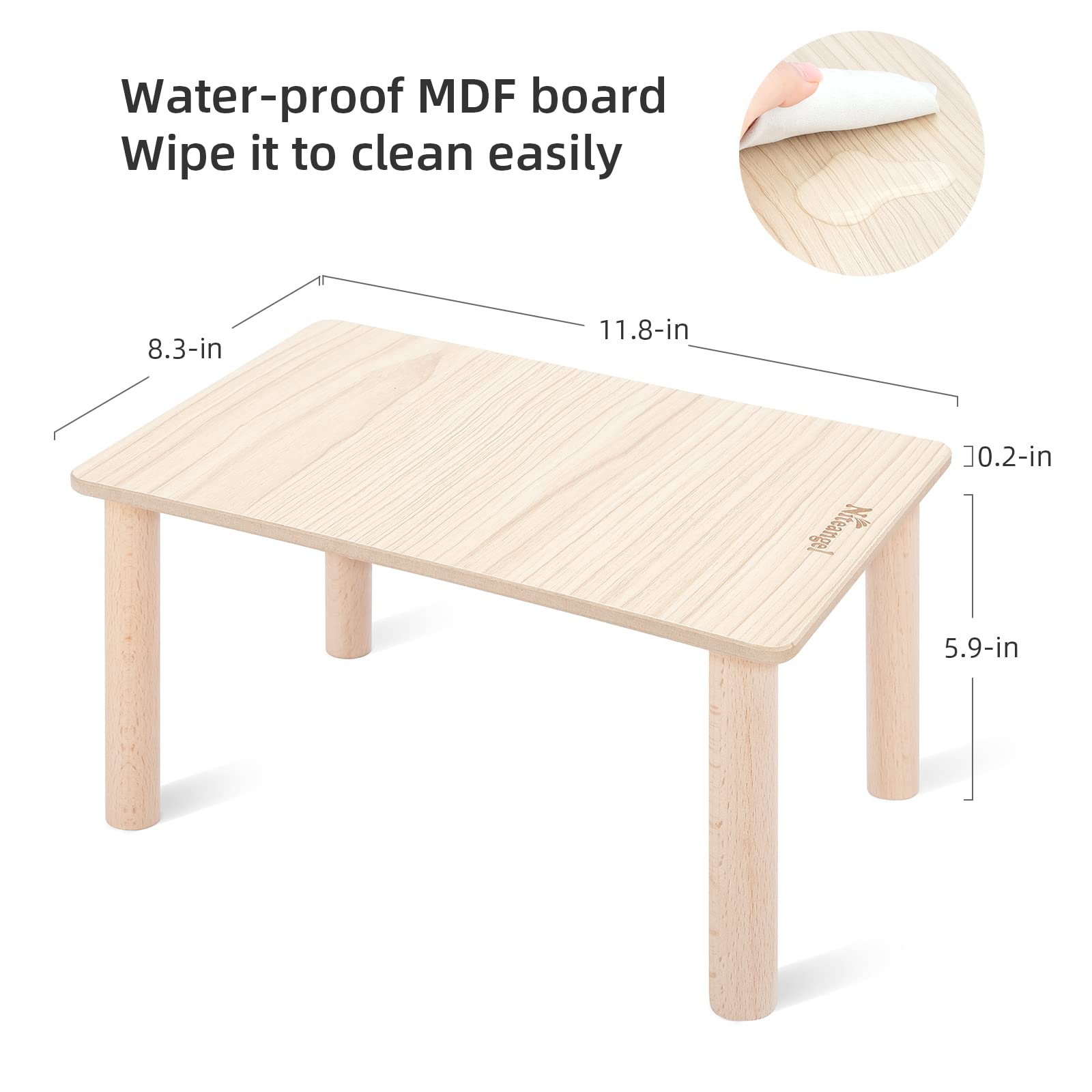 Niteangel Hamster Play Wooden Platform For Dwarf Syrian Hamsters Gerbils Mice Degus Or Other Small Pets (10.2 L X 7 W -5.9'' Height, Burlywood)