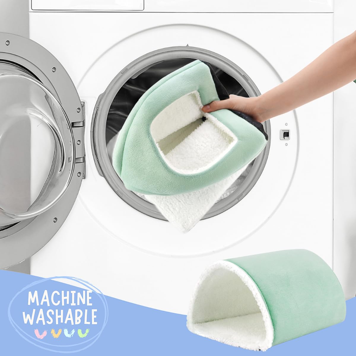 Tierecare Guinea Pig Hideout And Tunnel Set, Soft Plush Bed & Play Tunnel For Guinea Pigs, Rabbits, Ferrets, Small Animals - Was