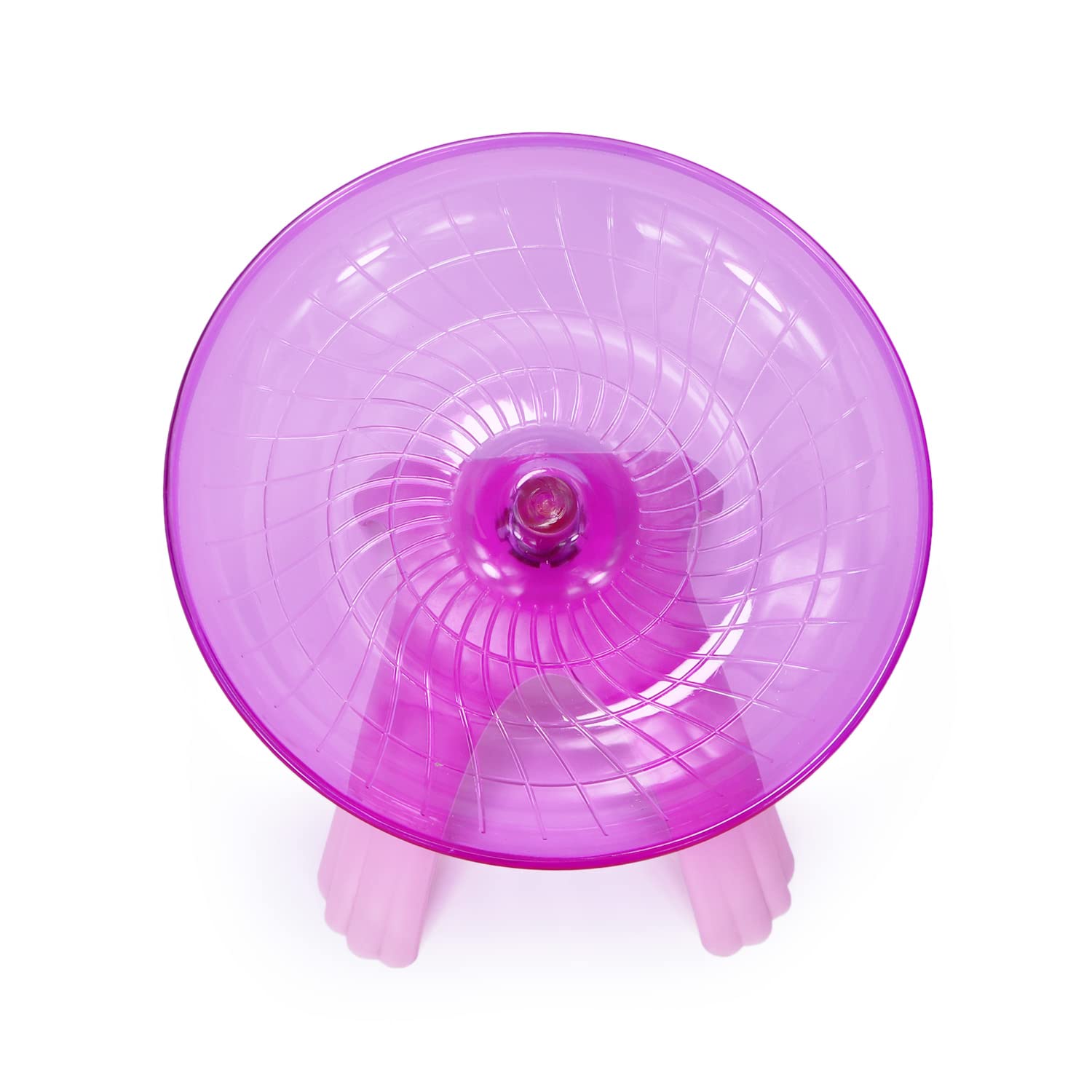 Hamster Flying Saucer Silent Running Exercise Wheel For Gerbil Rat Mouse Hedgehog Small Animals (Pink)