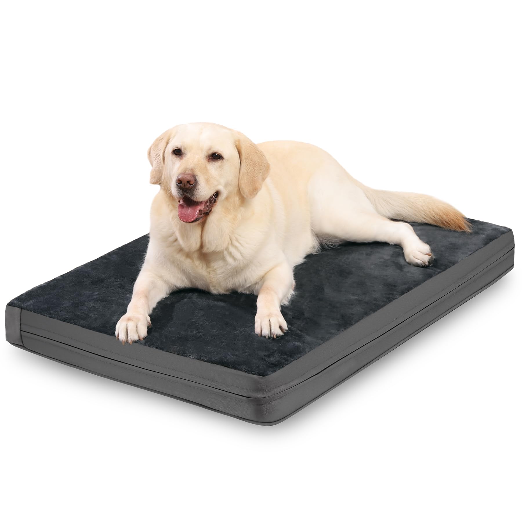 Waterproof Xl Dog Beds Large Sized Dog, Orthopedic Washable Crate Pad 42 Inch, Extra Large Foam Pet Bed With Removable Cover Rev
