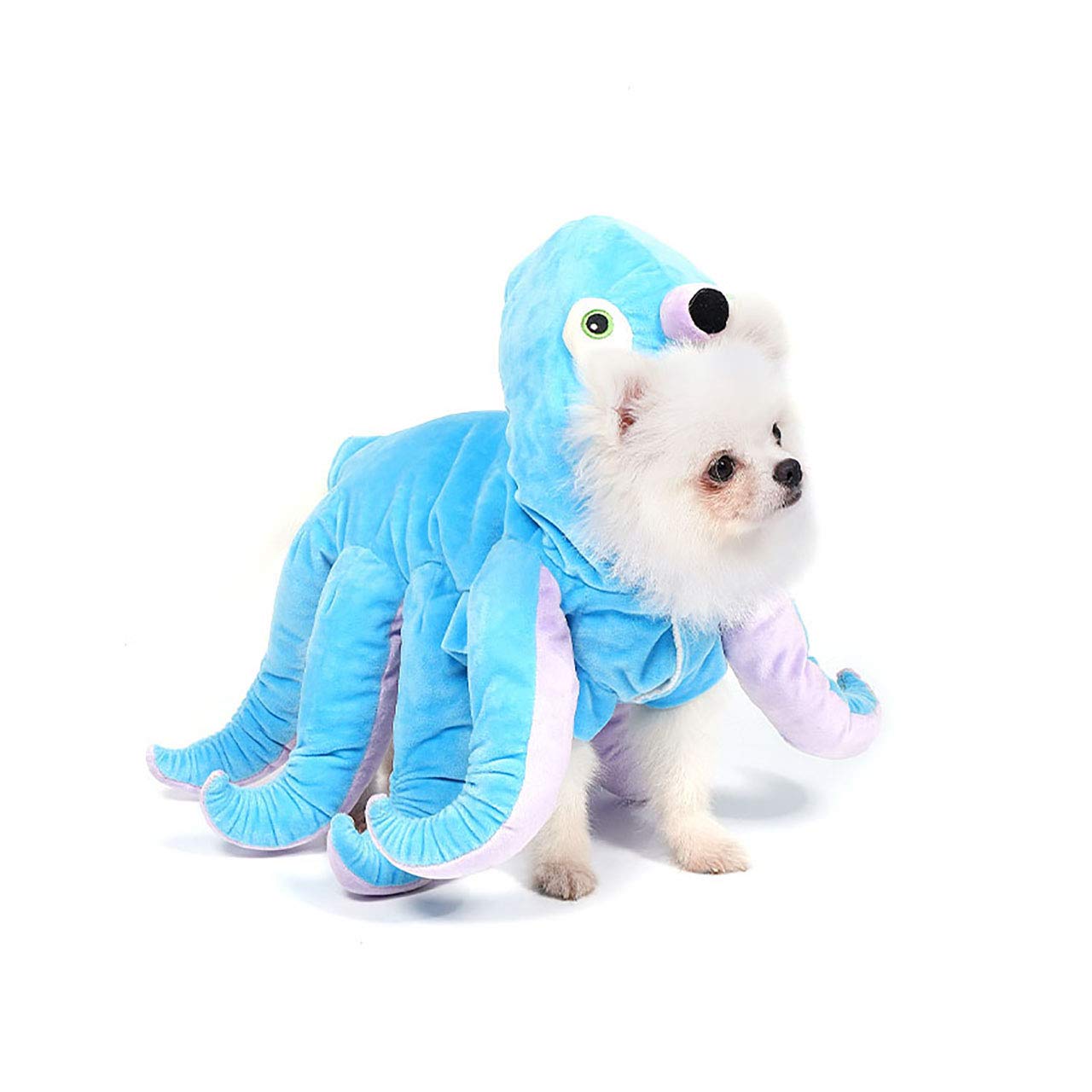 Mogoko Dog Cat Octopus Costumes, Pet Halloween Cosplay Dress, Funny Octopus Costume For Dogs Blue 12.6' Neck Girth; 16.1' Chest