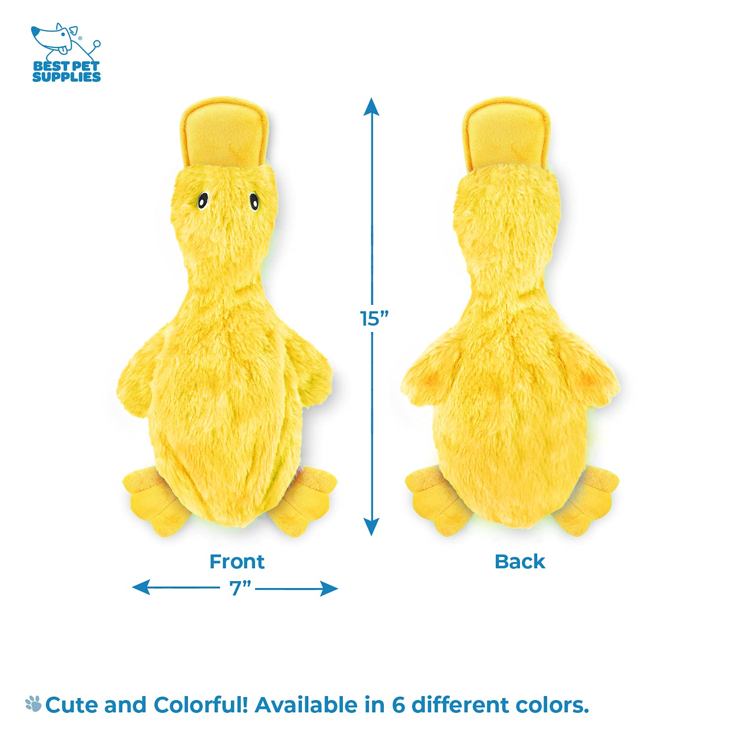 Best Pet Supplies Interactive Mallard Mates Dog Toy With Crinkle And Squeaky Enrichment For Small And Medium Breed, Cute And Plu