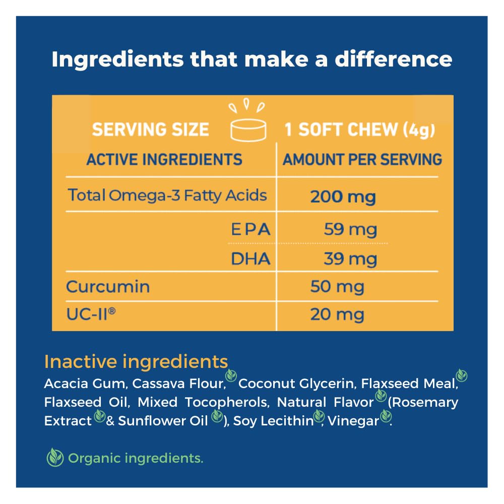 Jope Hip and Joint Dog Chews with UC-II Collagen - More Effective Than Glucosamine - Veterinarian-Developed - Recommended for Sm